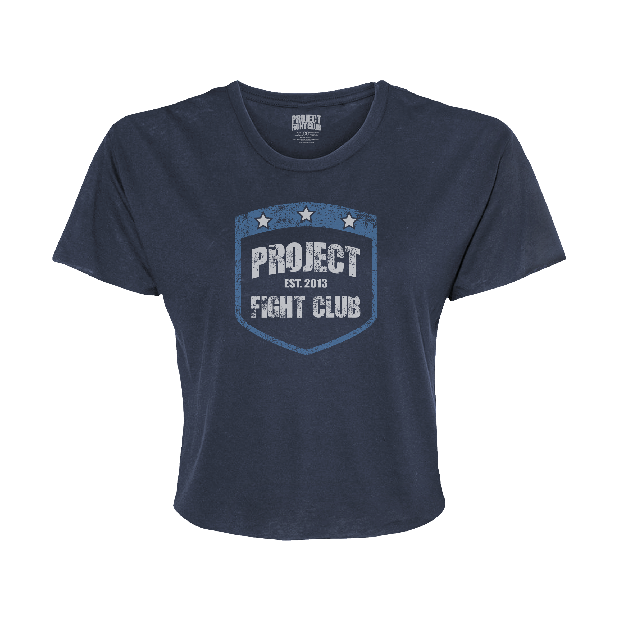 WOMENS NAVY CROPPED TEE #2 - SUPPORT POLICE