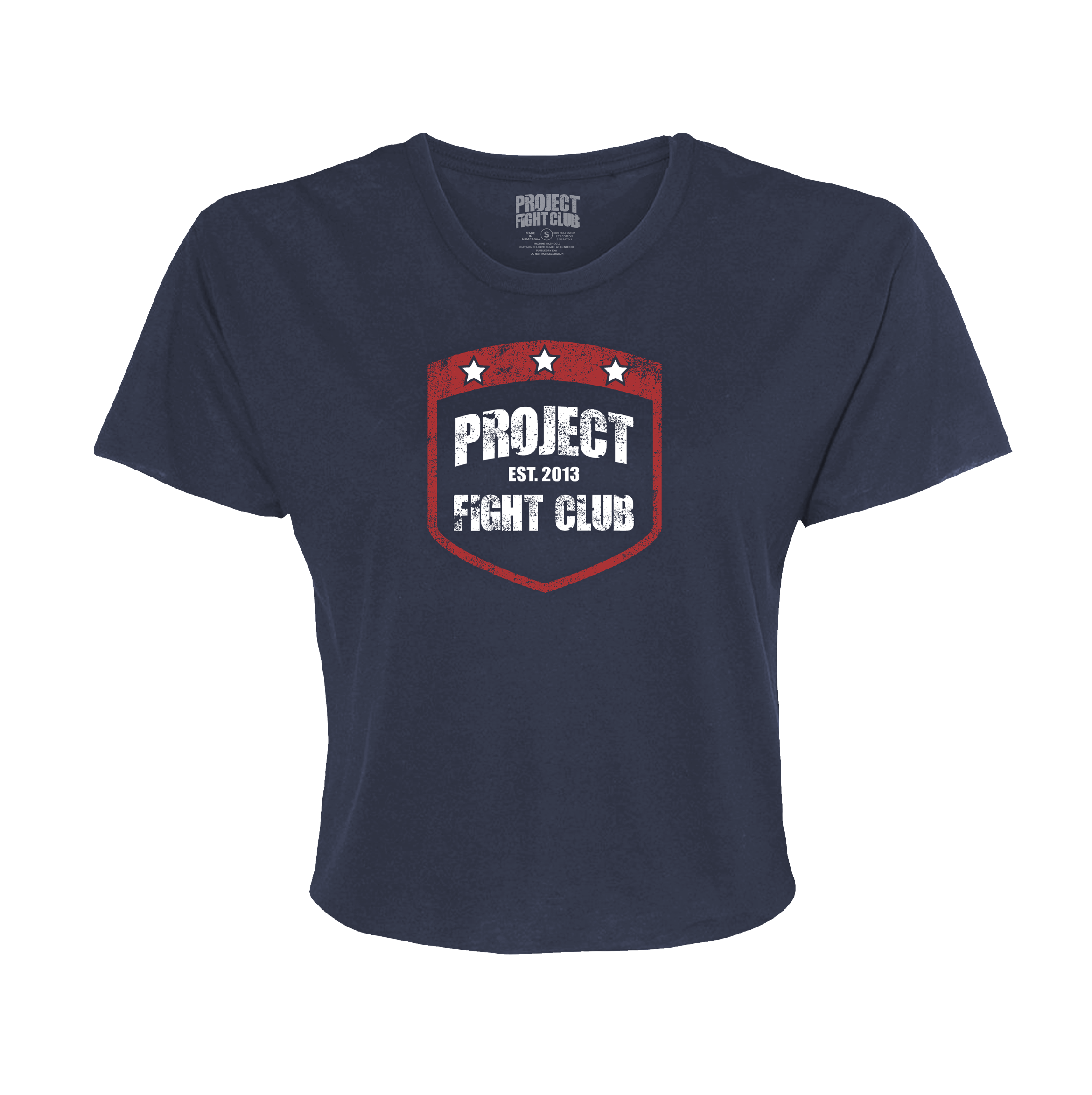 WOMENS NAVY CROPPED TEE 2 - HONOR FIREFIGHTERS & EMTs