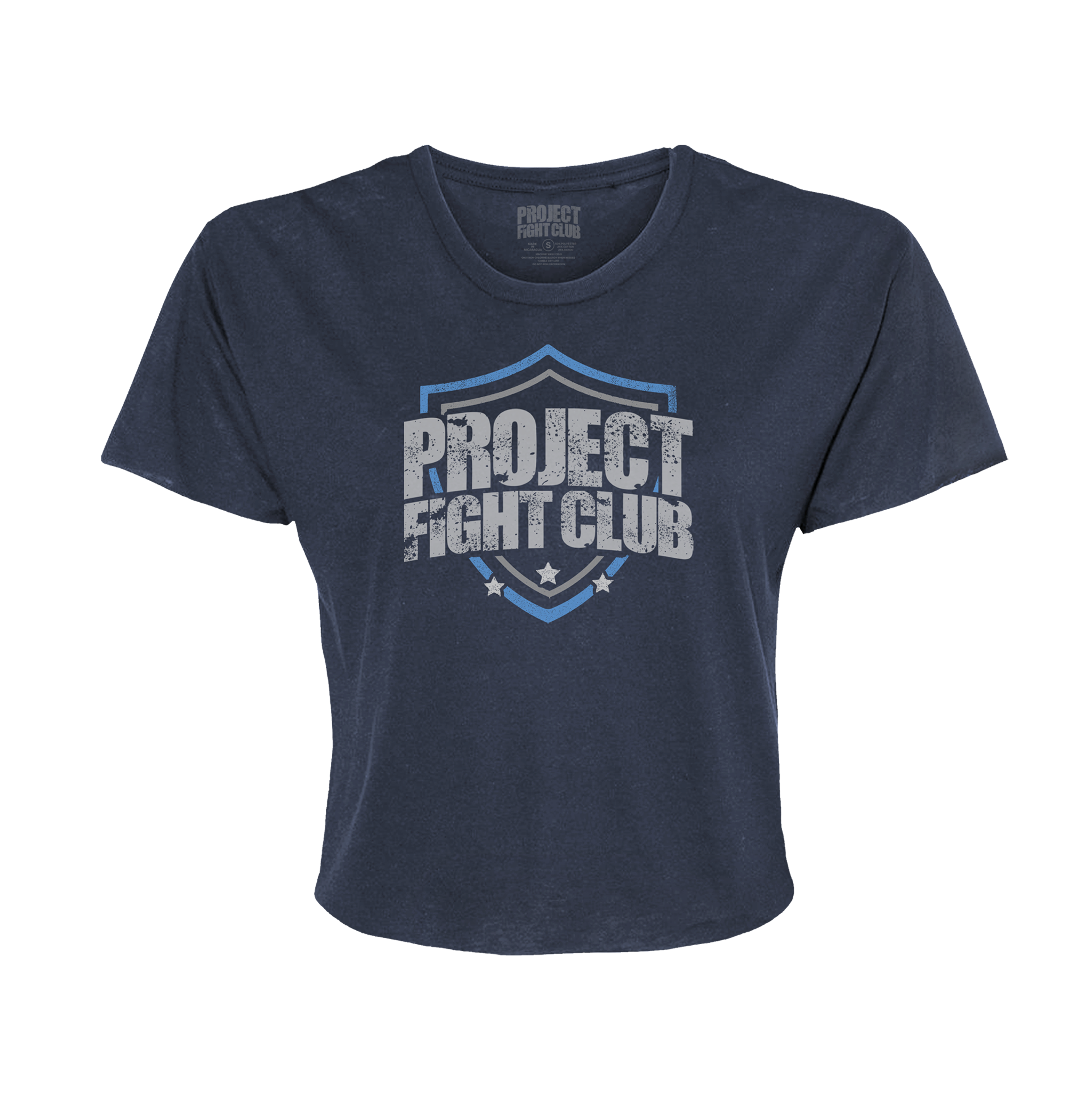 WOMENS NAVY CROPPED TEE - SUPPORT POLICE