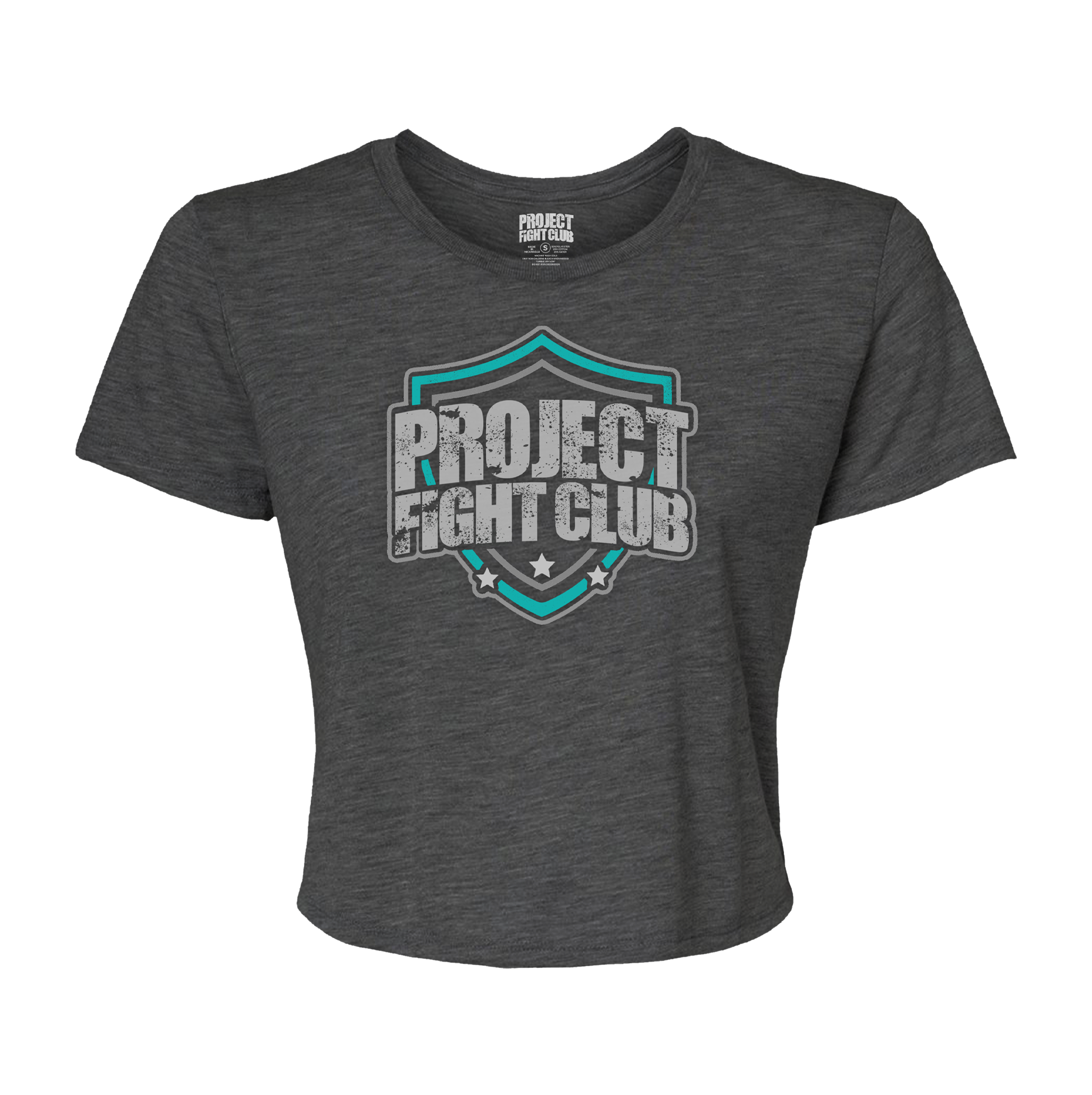 WOMENS DARK GREY CROPPED TEE - FIGHT ADDICTION