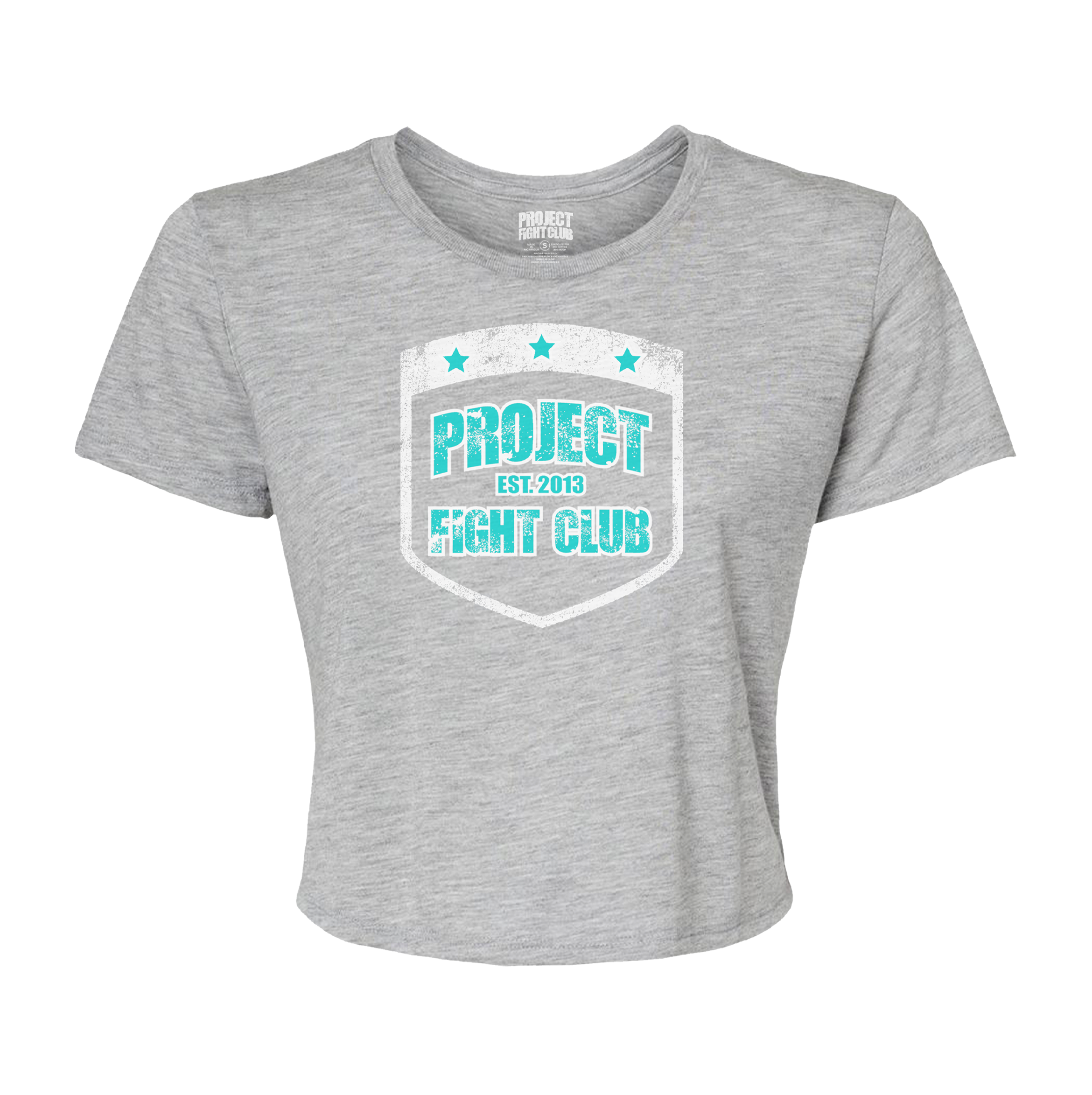 WOMENS GREY CROPPED TEE - FIGHT ADDICTION