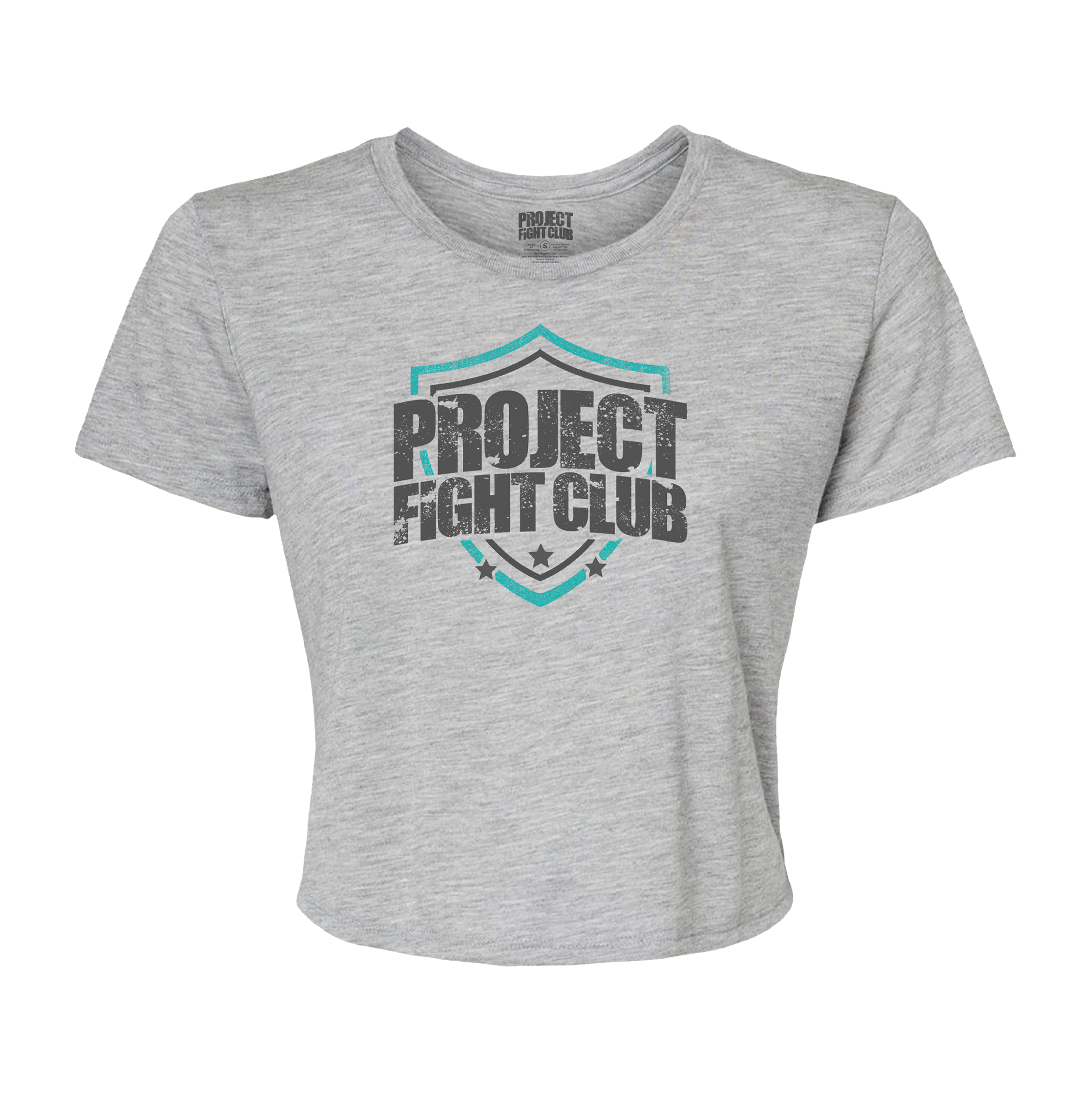 WOMENS GREY CROPPED TEE #2 - FIGHT ADDICTION