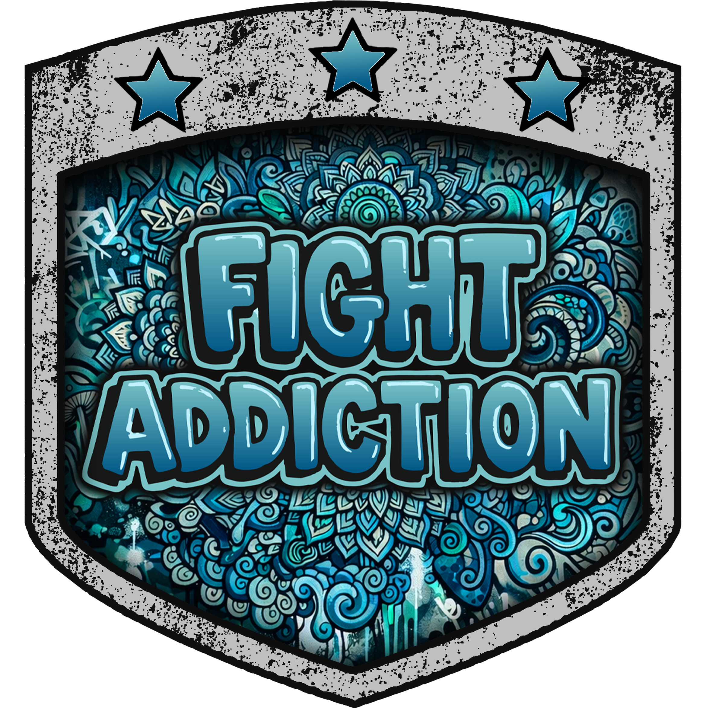BLACK & GREY BASEBALL TEE #3 - FIGHT ADDICTION