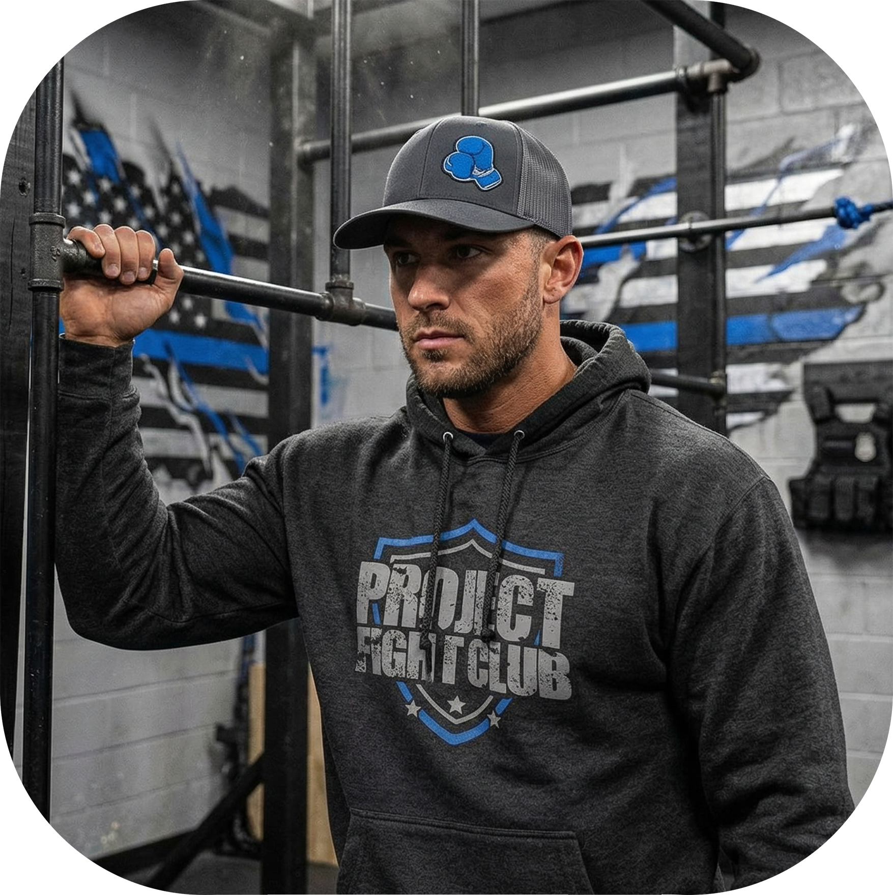 HEATHER CHARCOAL HEAVYWEIGHT HOODIE - SUPPORT POLICE