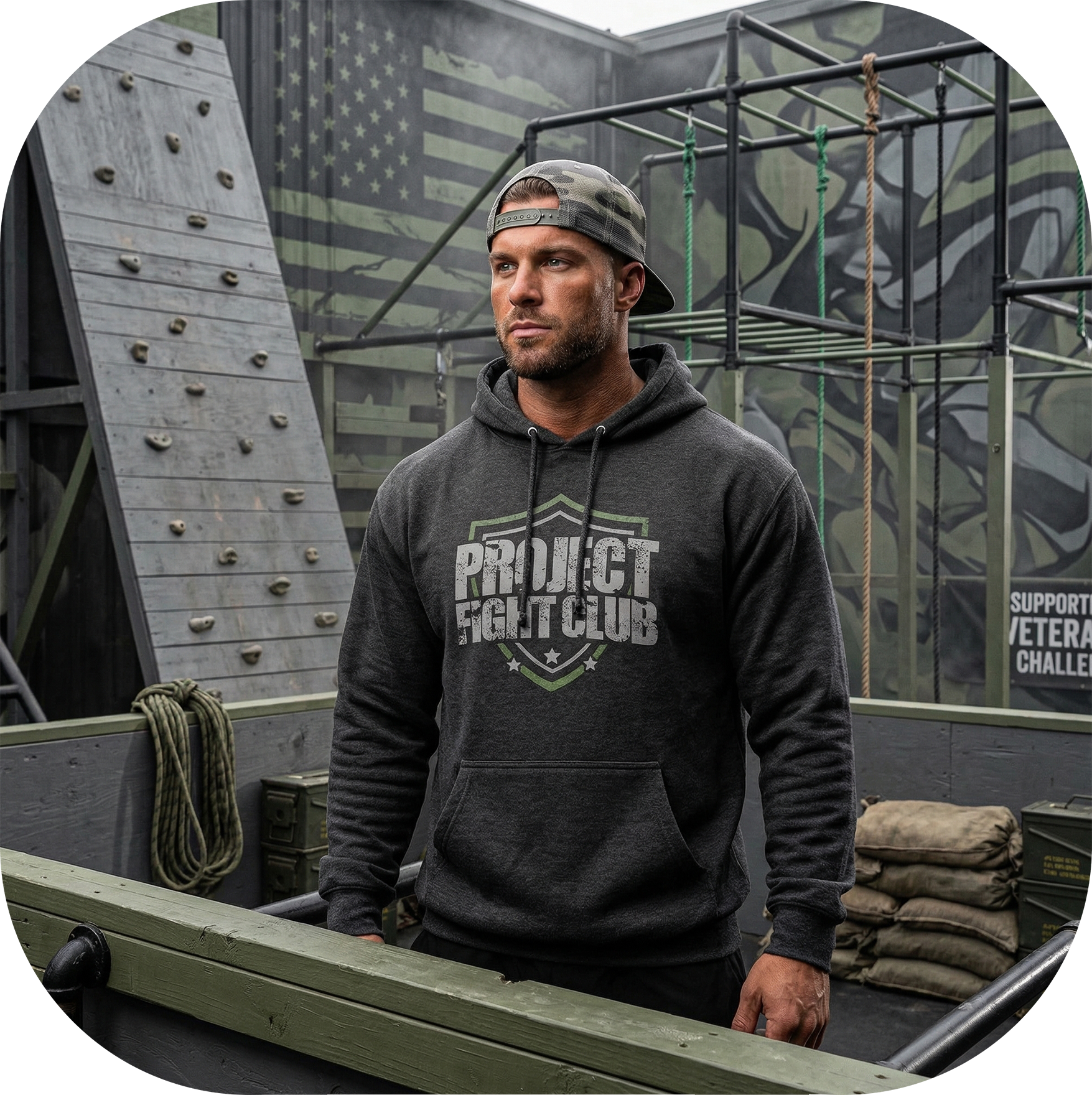 CHARCOAL HEAVYWEIGHT HOODIE - HONOR SOLDIERS & VETERANS