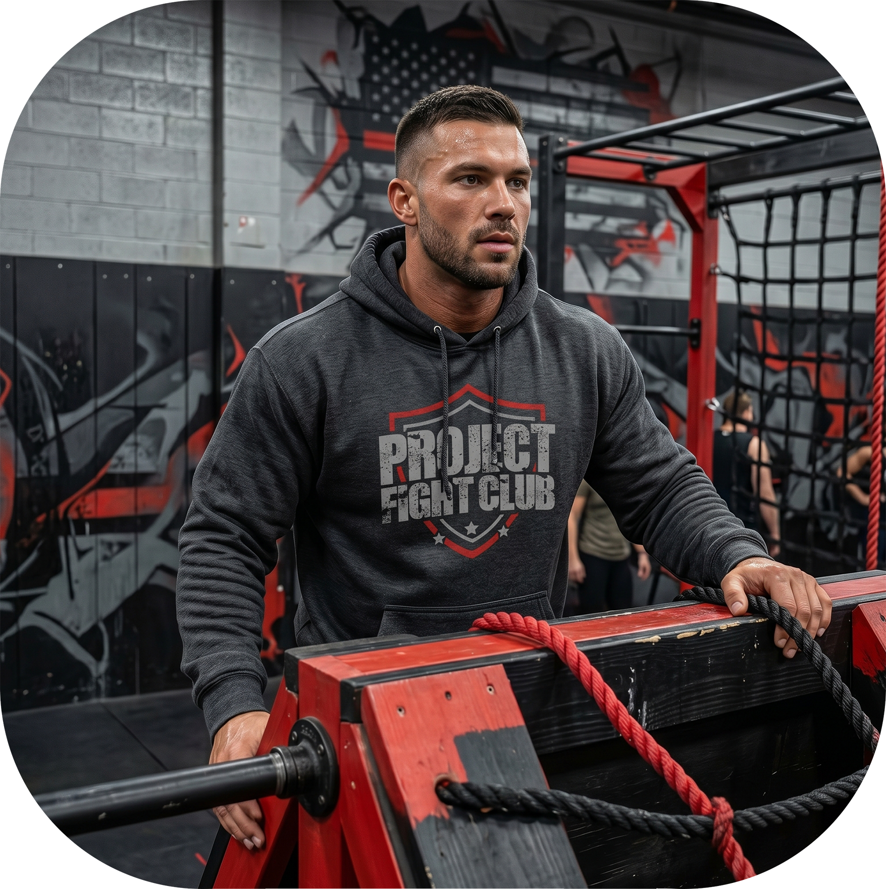 CHARCOAL HEATHER HEAVYWEIGHT HOODIE - HONOR FIREFIGHTERS & EMTs