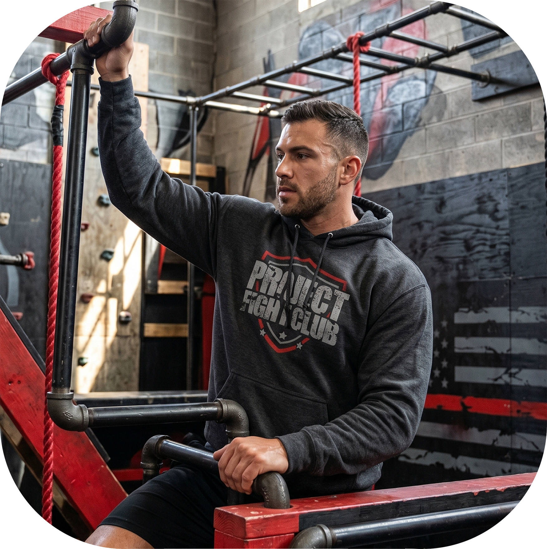 CHARCOAL HEATHER HEAVYWEIGHT HOODIE - HONOR FIREFIGHTERS & EMTs