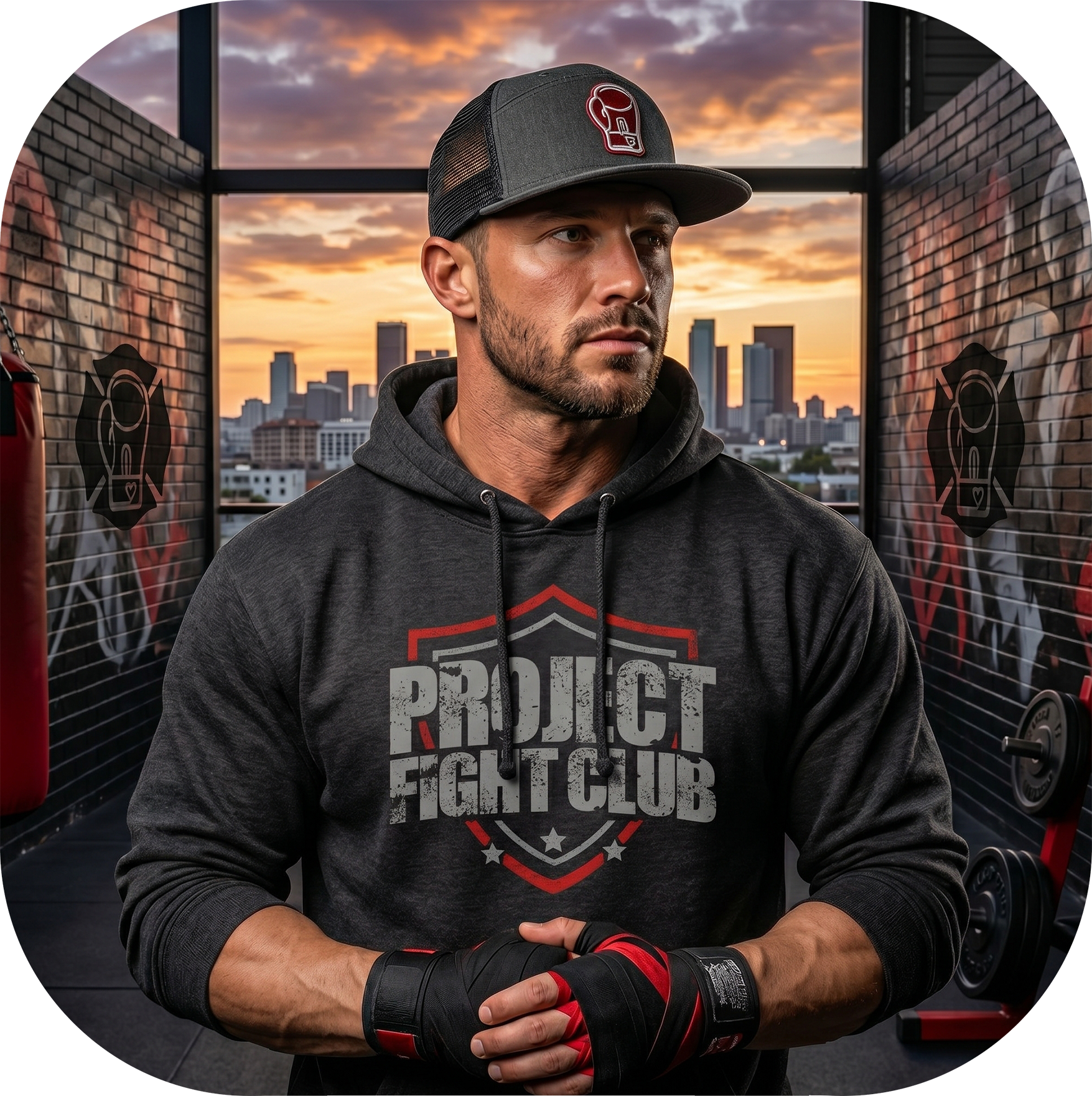 CHARCOAL HEATHER HEAVYWEIGHT HOODIE - HONOR FIREFIGHTERS & EMTs