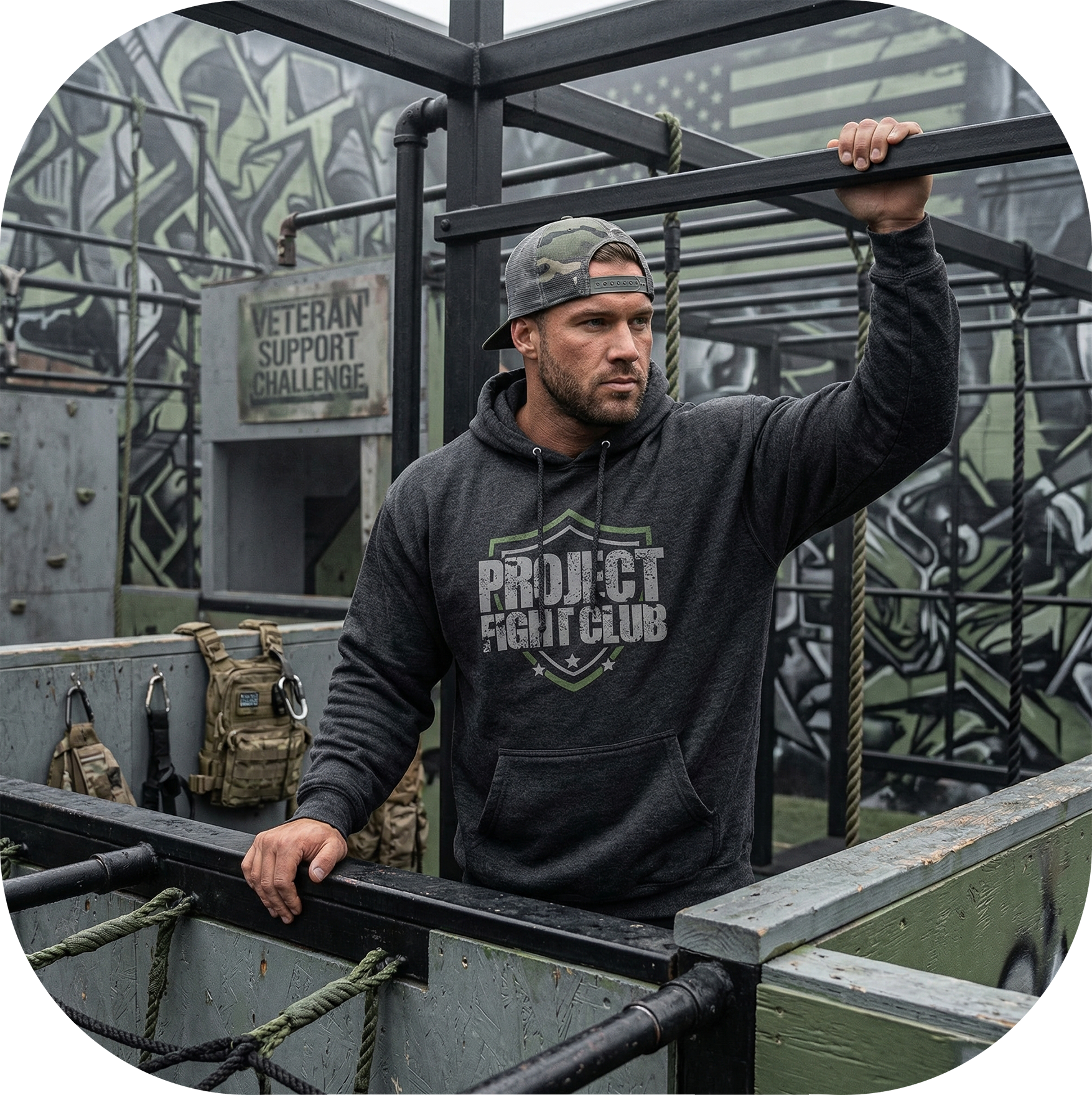 CHARCOAL HEAVYWEIGHT HOODIE - HONOR SOLDIERS & VETERANS