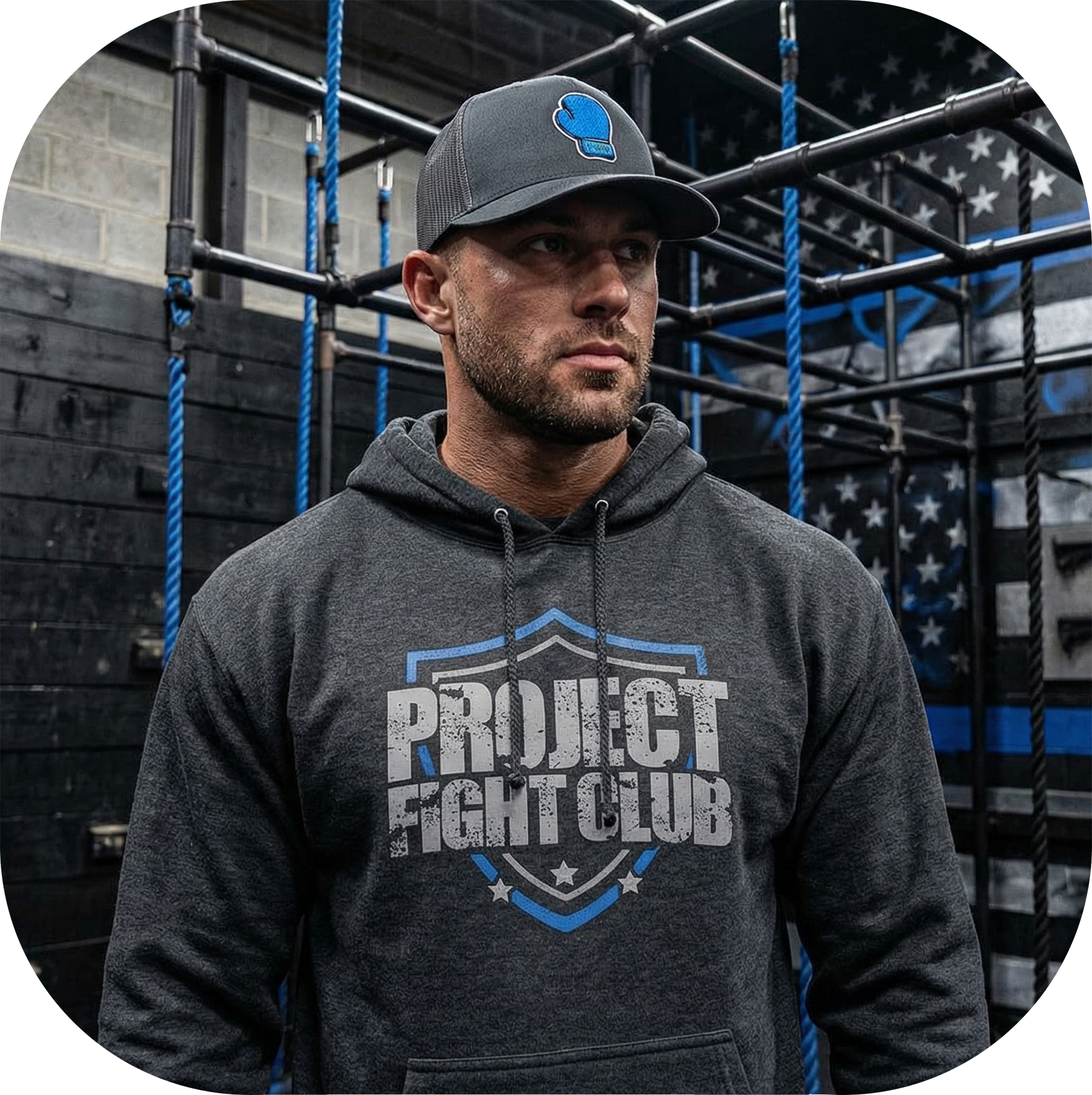 HEATHER CHARCOAL HEAVYWEIGHT HOODIE - SUPPORT POLICE