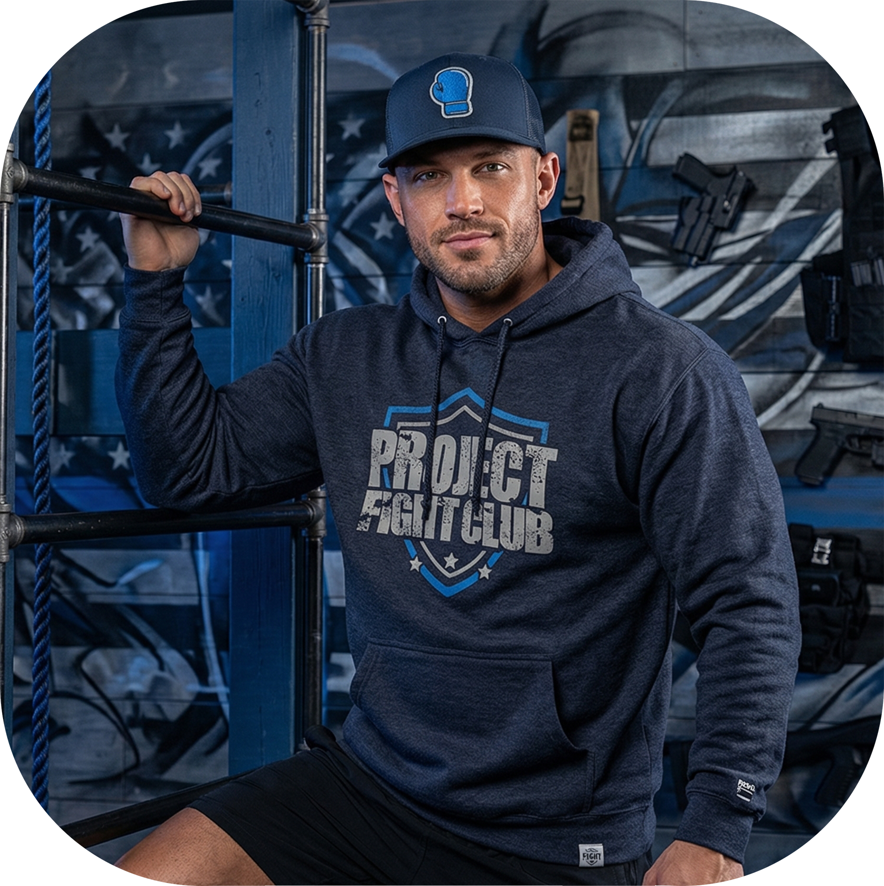 DARK BLUE HEAVYWEIGHT HOODIE - SUPPORT POLICE