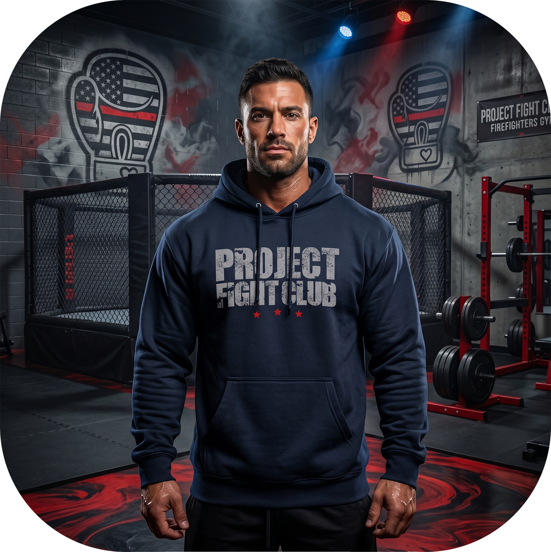 SLATE BLUE HEAVYWEIGHT HOODIE - HONOR FIREFIGHTERS & EMTs