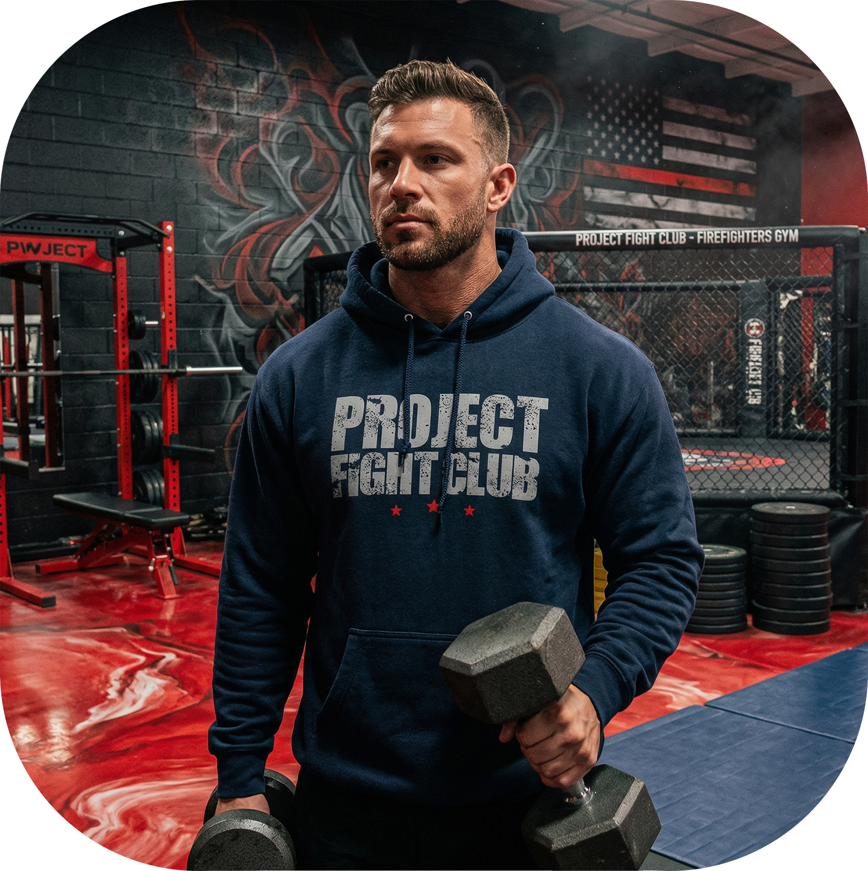 SLATE BLUE HEAVYWEIGHT HOODIE - HONOR FIREFIGHTERS & EMTs