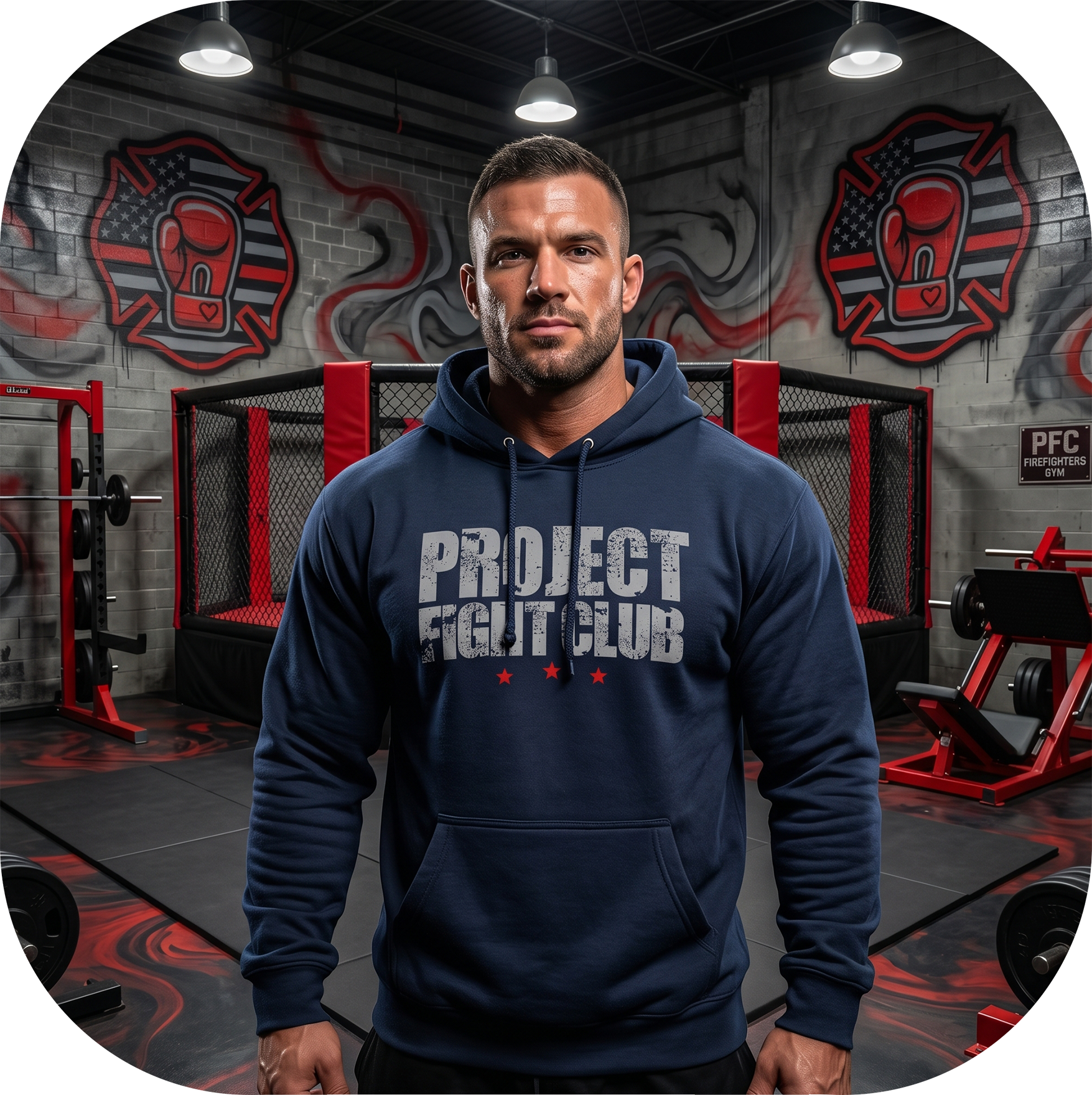 SLATE BLUE HEAVYWEIGHT HOODIE - HONOR FIREFIGHTERS & EMTs