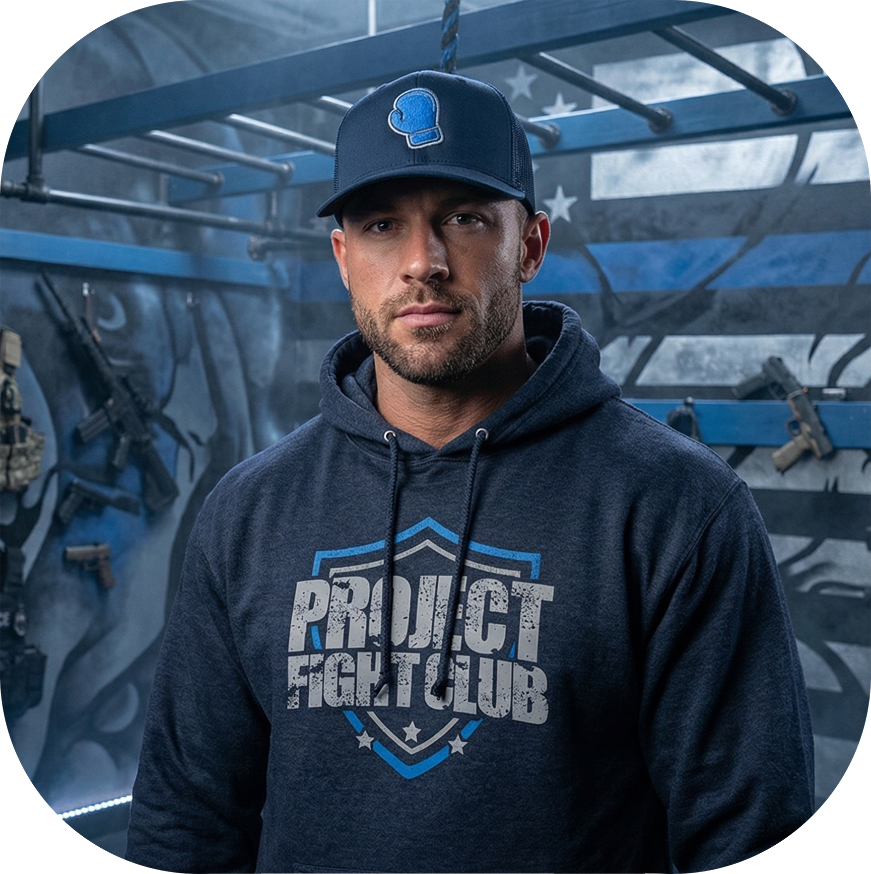 DARK BLUE HEAVYWEIGHT HOODIE - SUPPORT POLICE