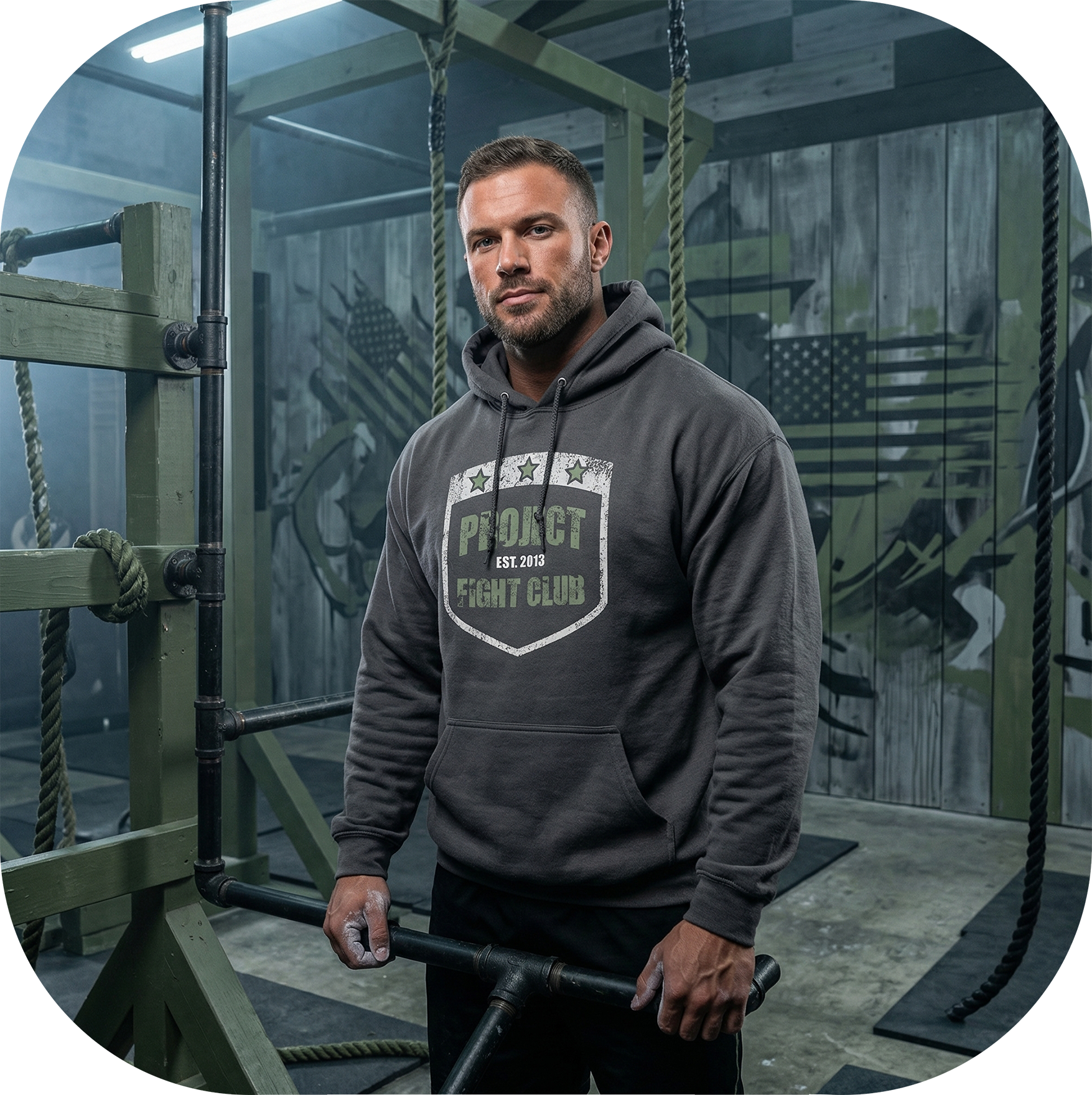 SOLID CHARCOAL HEAVYWEIGHT HOODIE 2 - HONOR SOLDIERS & VETERANS