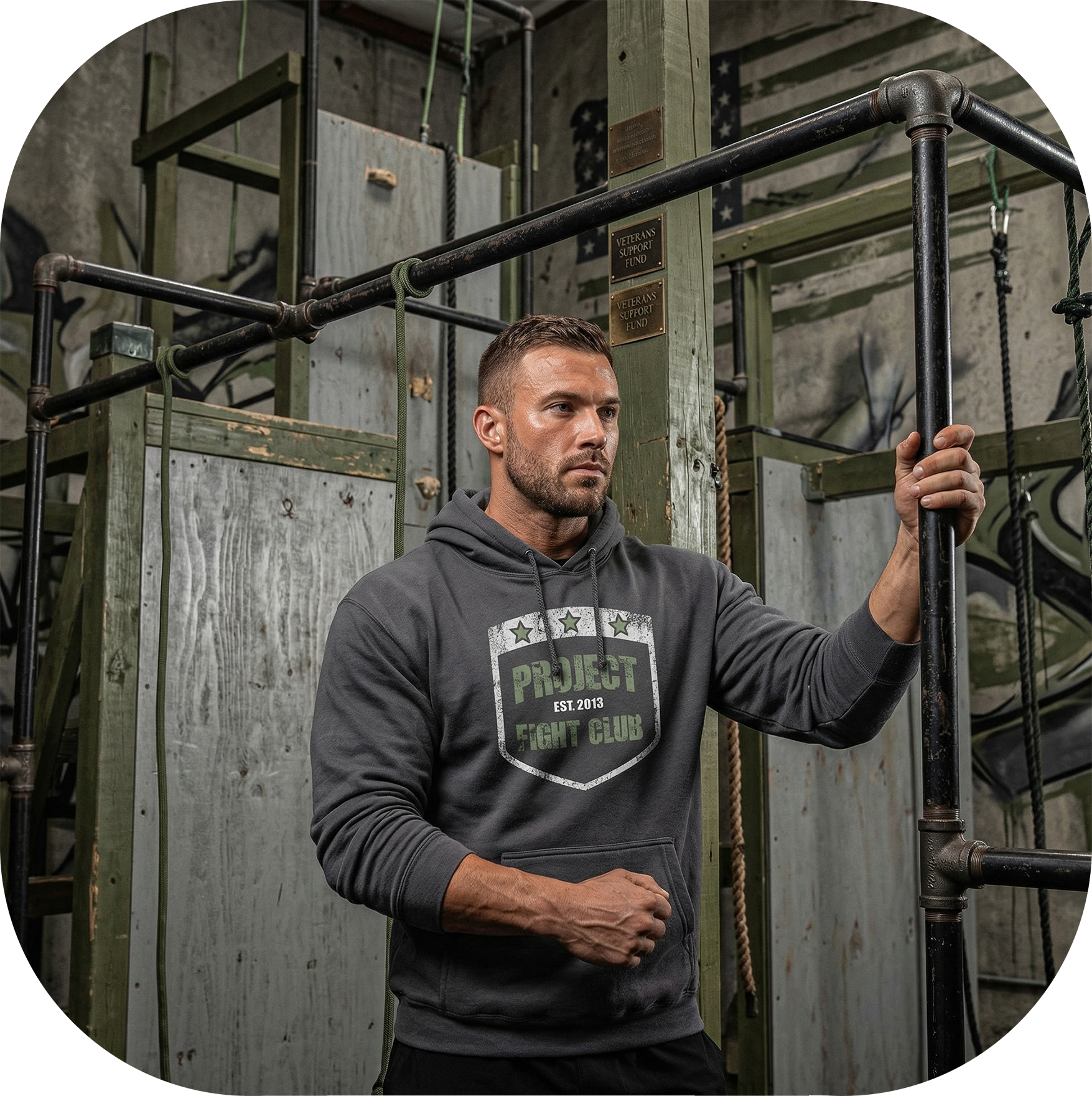 SOLID CHARCOAL HEAVYWEIGHT HOODIE 2 - HONOR SOLDIERS & VETERANS