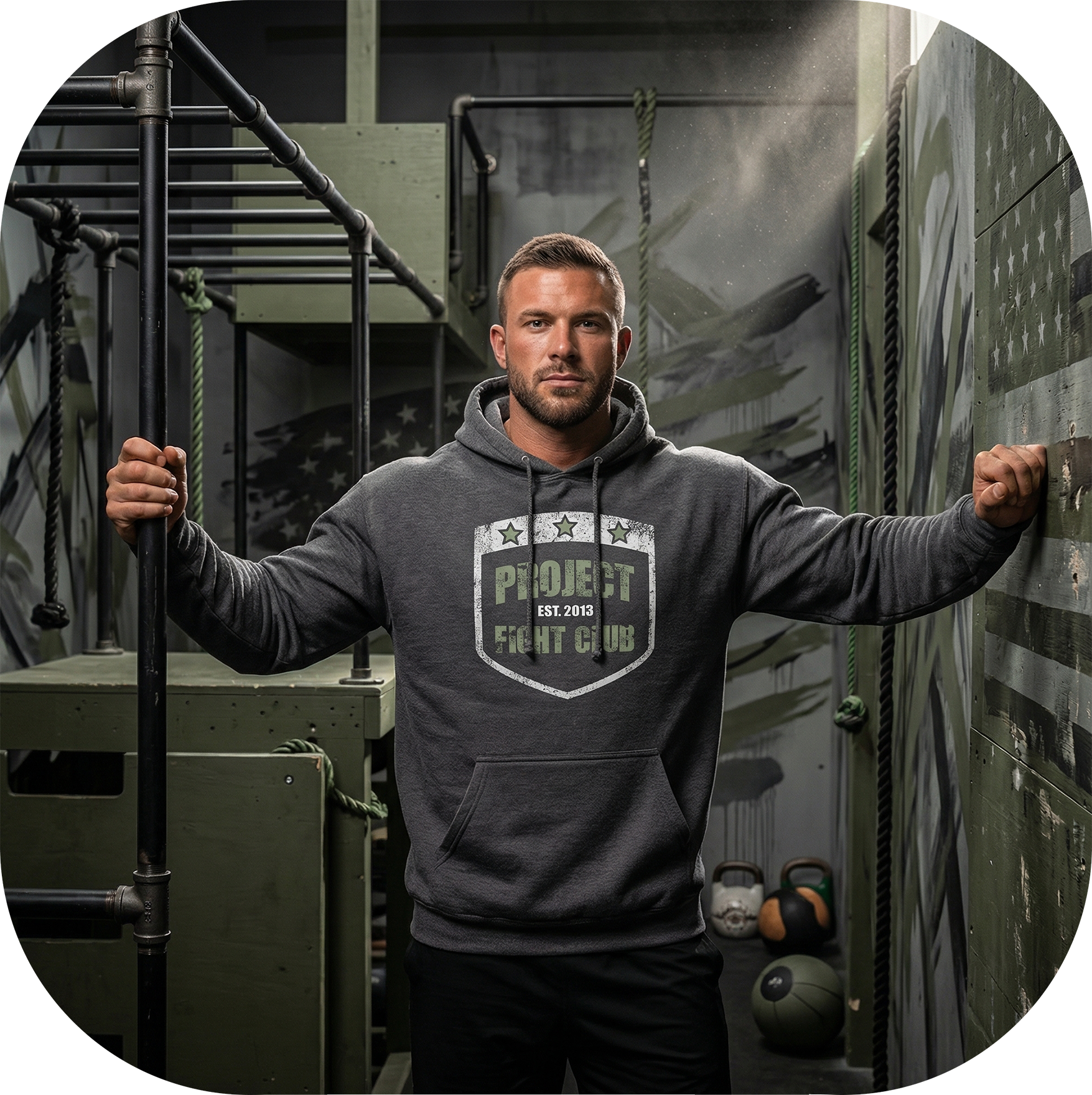 SOLID CHARCOAL HEAVYWEIGHT HOODIE 2 - HONOR SOLDIERS & VETERANS