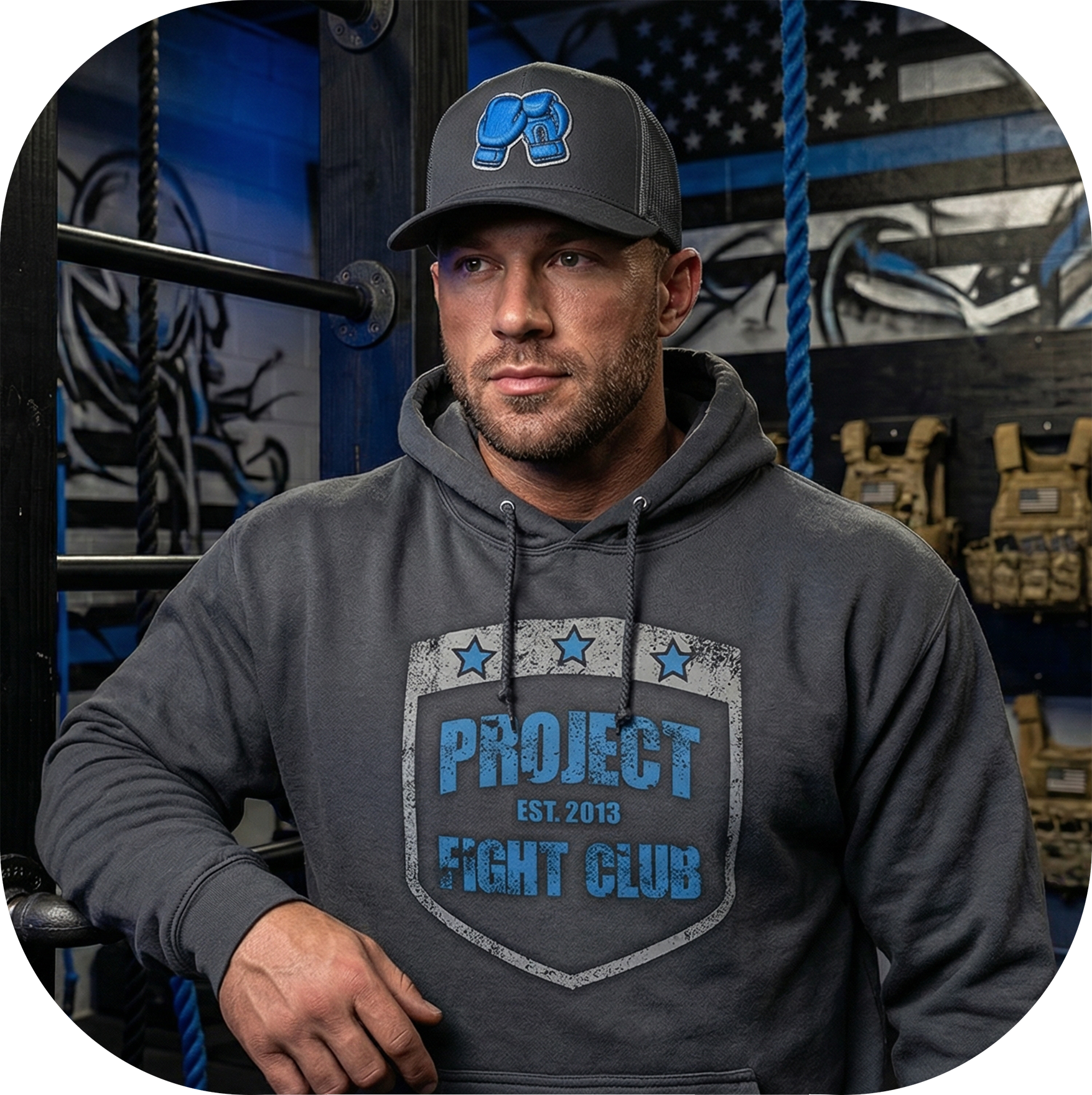 CHARCOAL HEAVYWEIGHT HOODIE #2 - SUPPORT POLICE