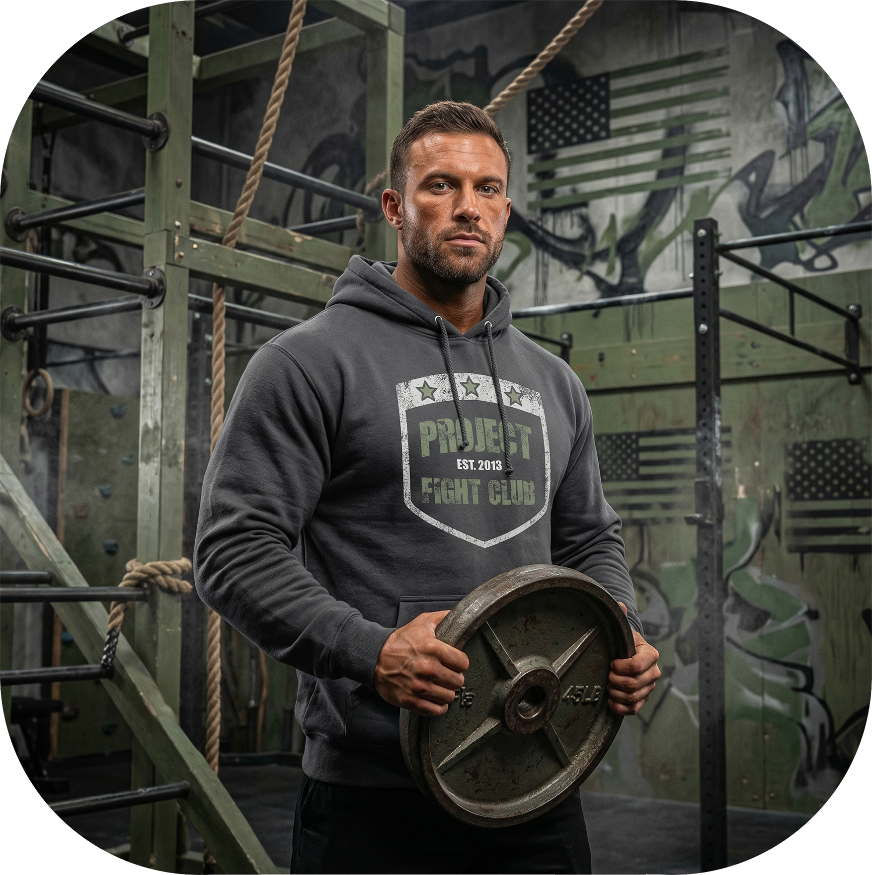 SOLID CHARCOAL HEAVYWEIGHT HOODIE 2 - HONOR SOLDIERS & VETERANS