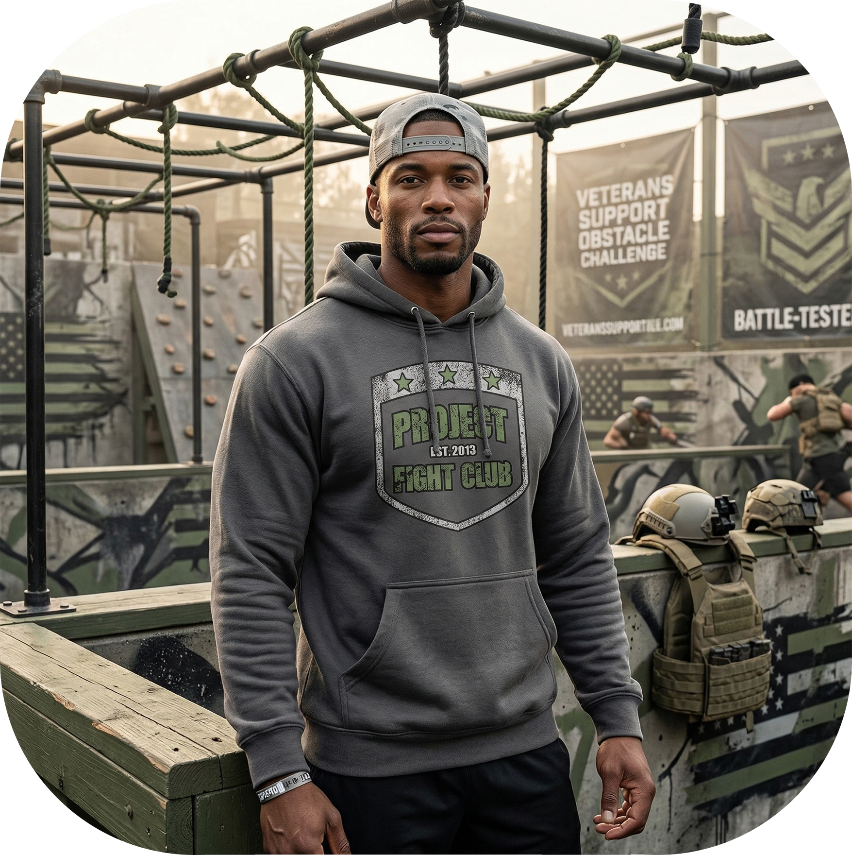 SOLID CHARCOAL HEAVYWEIGHT HOODIE - HONOR SOLDIERS & VETERANS