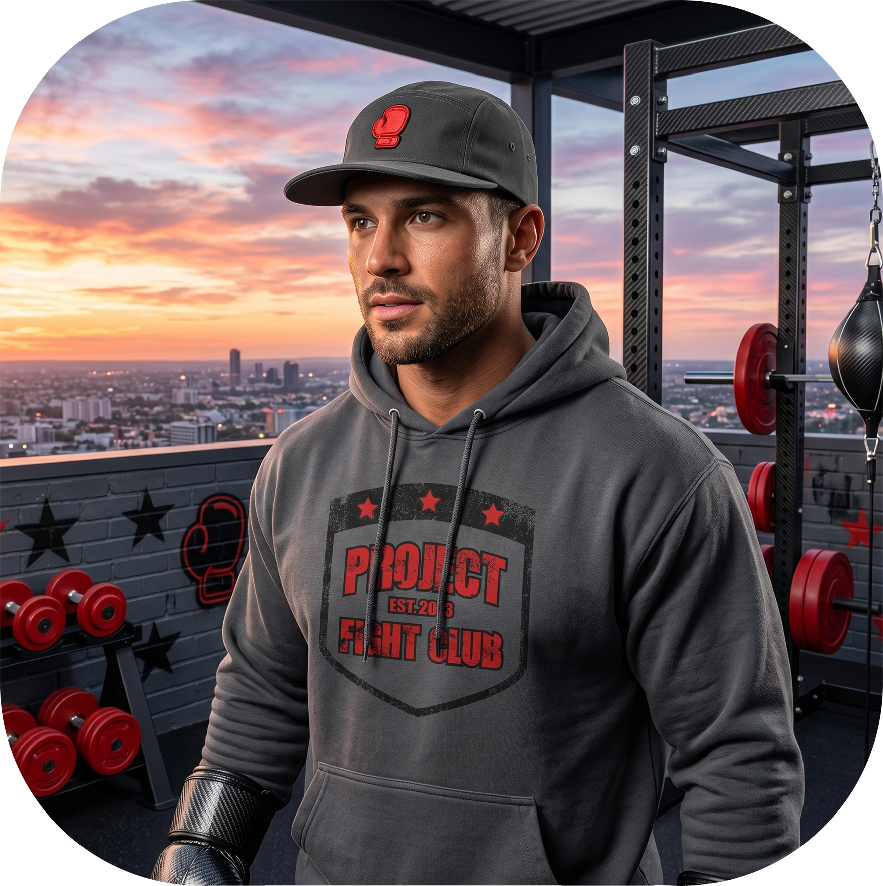 CHARCOAL HEAVYWEIGHT HOODIE - HONOR FIREFIGHTERS & EMTs
