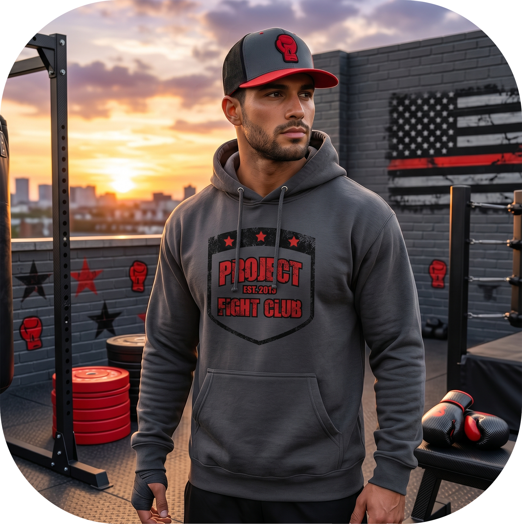 CHARCOAL HEAVYWEIGHT HOODIE - HONOR FIREFIGHTERS & EMTs