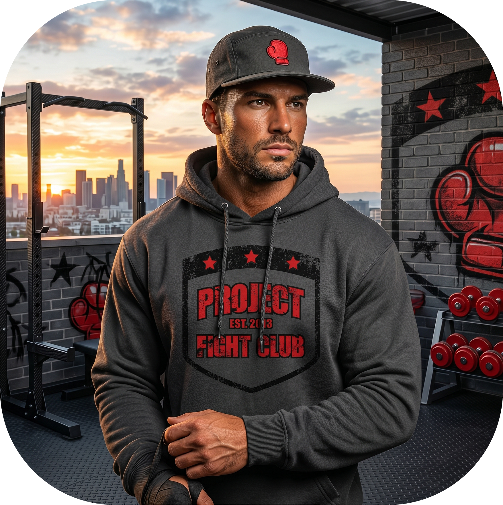 CHARCOAL HEAVYWEIGHT HOODIE - HONOR FIREFIGHTERS & EMTs