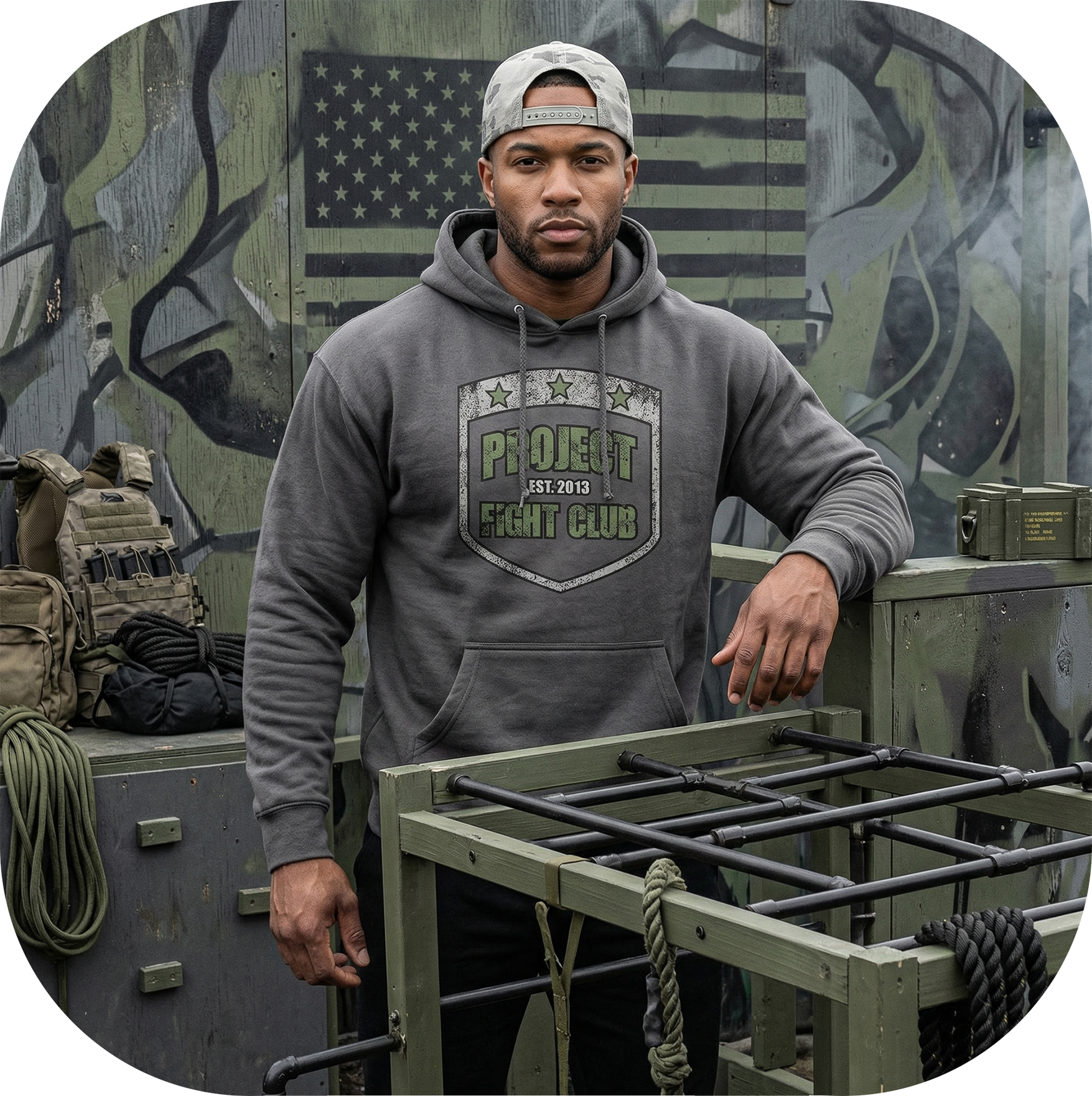 SOLID CHARCOAL HEAVYWEIGHT HOODIE - HONOR SOLDIERS & VETERANS