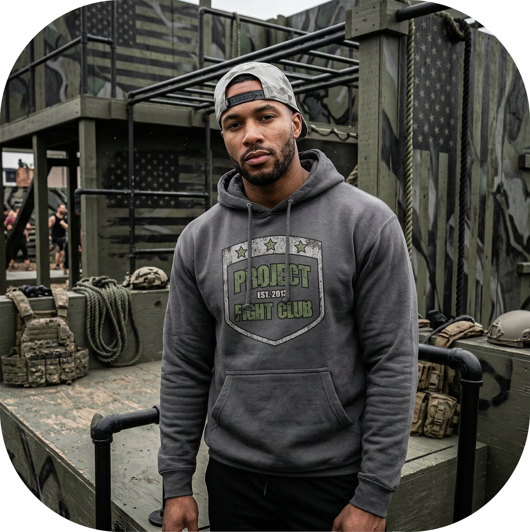 SOLID CHARCOAL HEAVYWEIGHT HOODIE - HONOR SOLDIERS & VETERANS