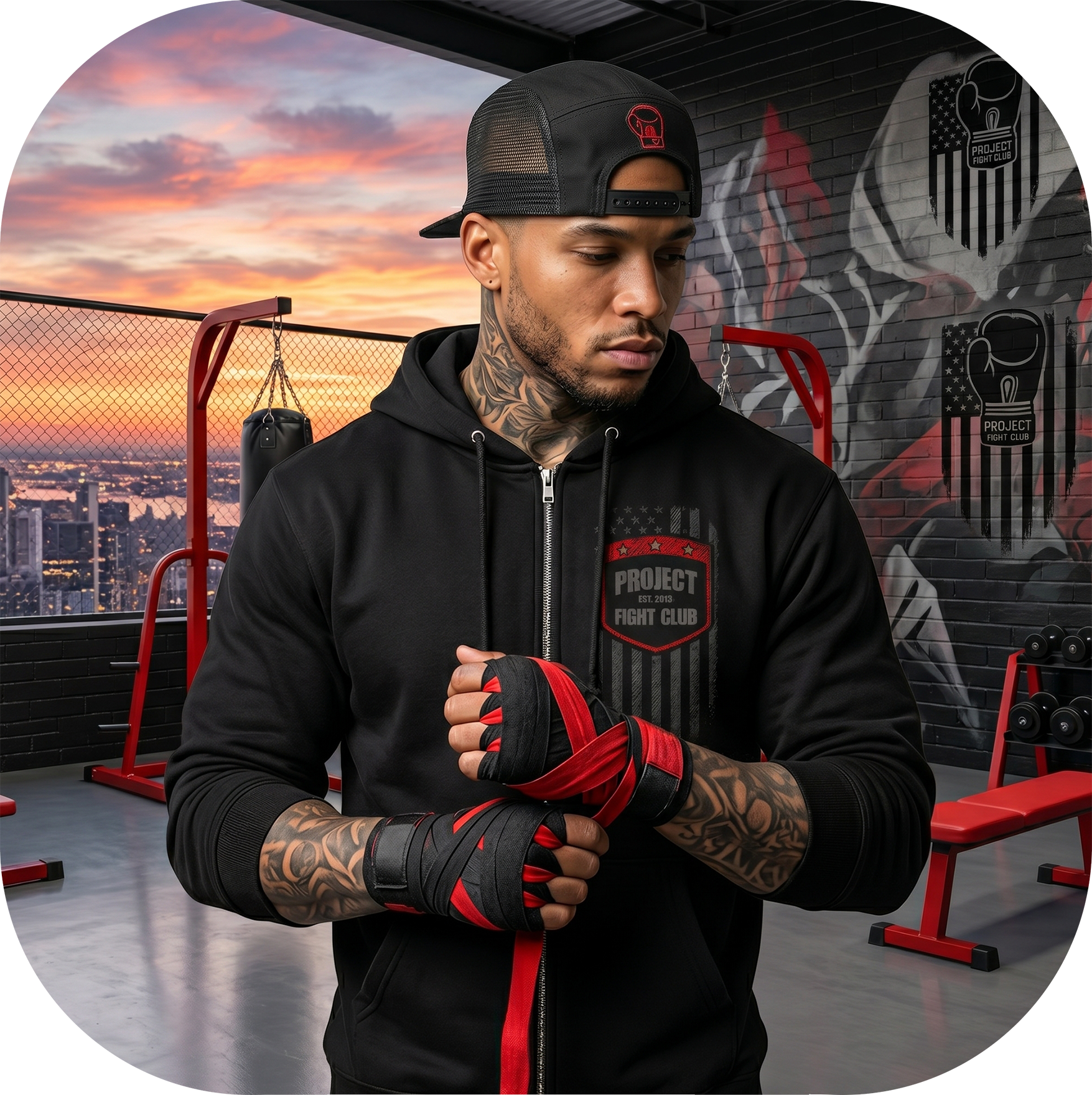 BLACK HEAVYWEIGHT ZIP HOODIE #2 - HONOR FIREFIGHTERS & EMTs