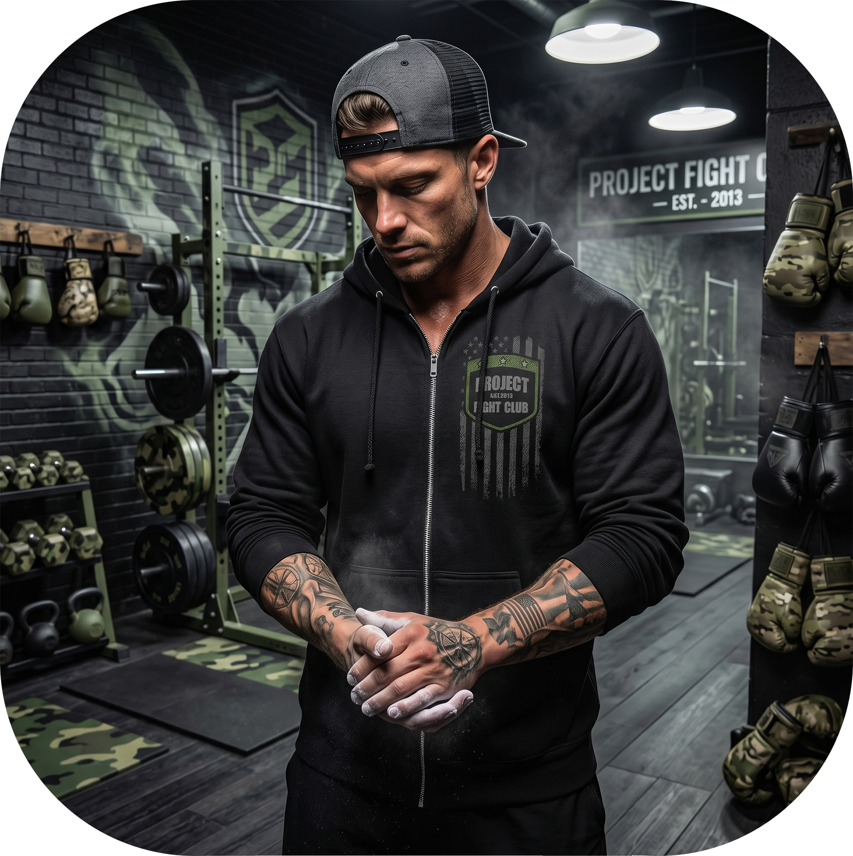 BLACK HEAVYWEIGHT ZIP HOODIE 2 - HONOR SOLDIERS & VETERANS