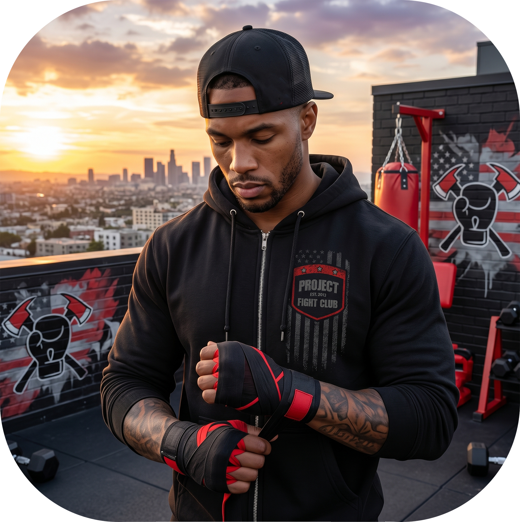 BLACK HEAVYWEIGHT ZIP HOODIE #2 - HONOR FIREFIGHTERS & EMTs