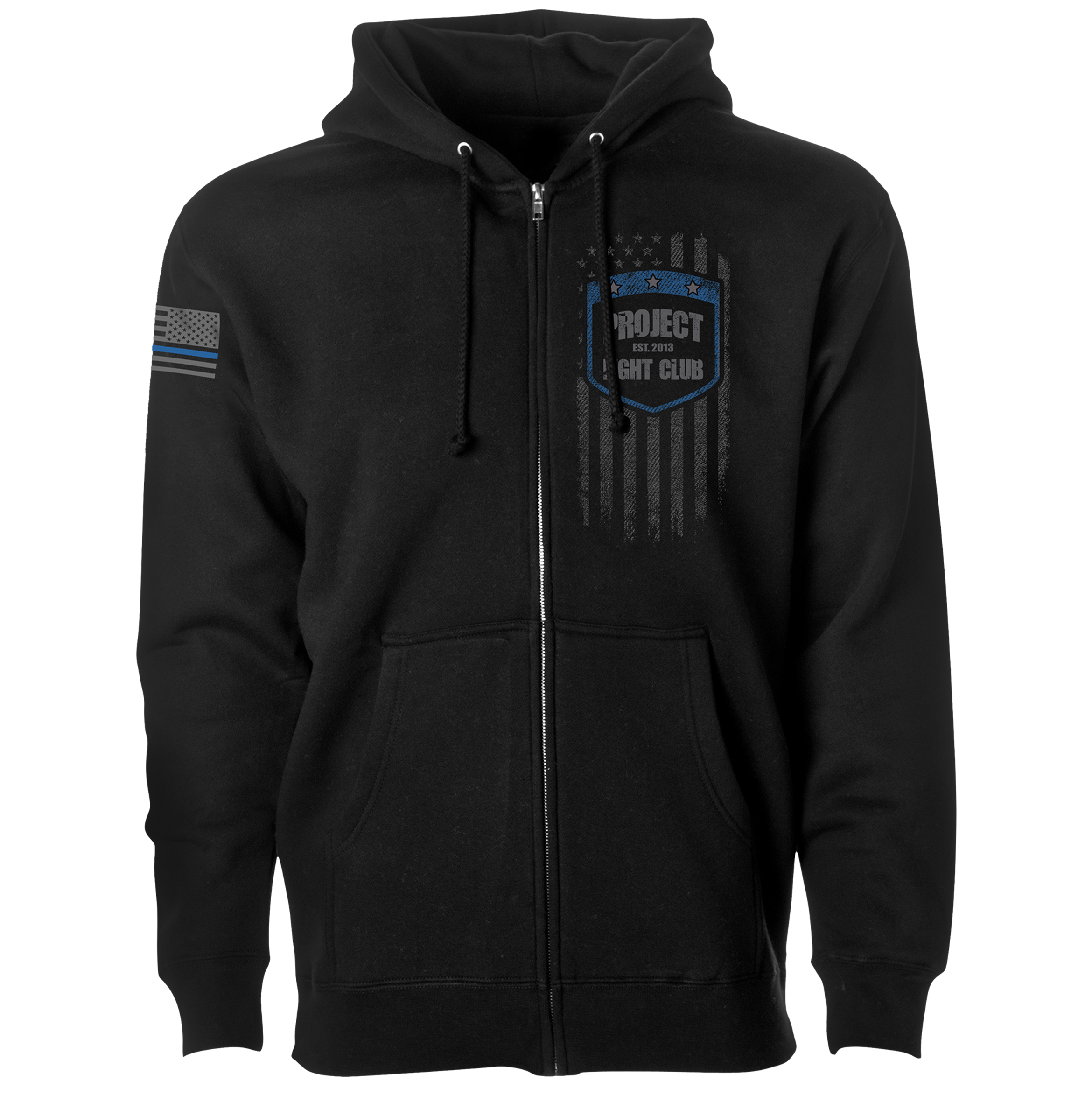 BLACK HEAVYWEIGHT ZIP HOODIE #2 - SUPPORT POLICE