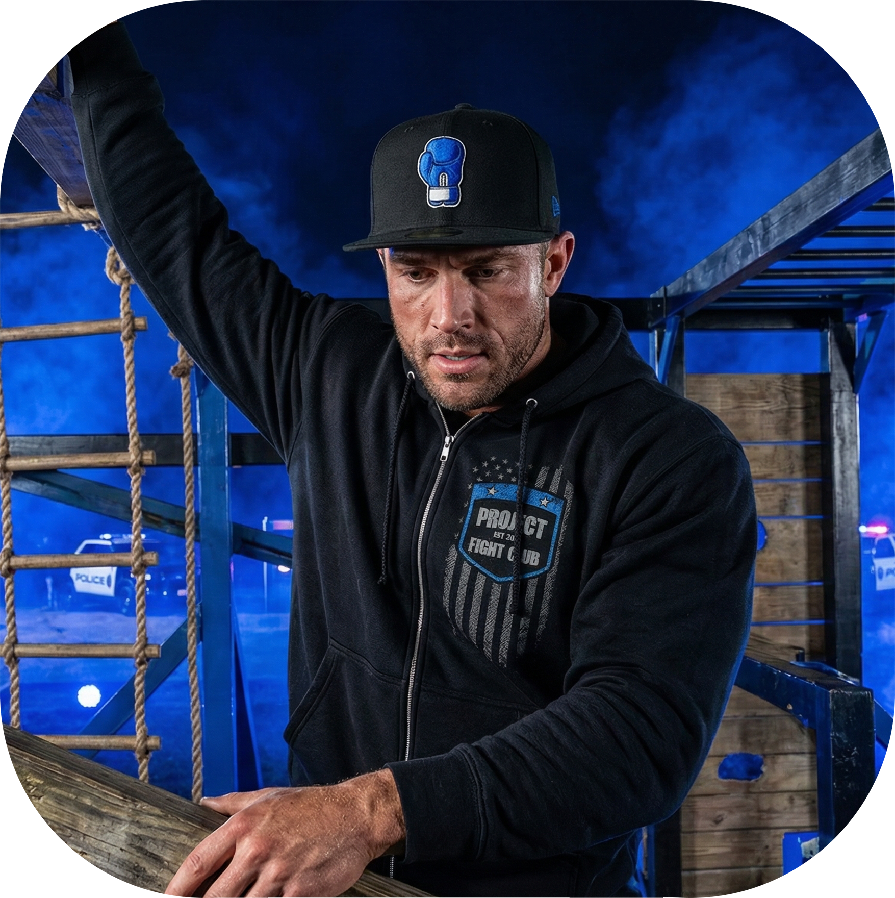 BLACK HEAVYWEIGHT ZIP HOODIE #2 - SUPPORT POLICE