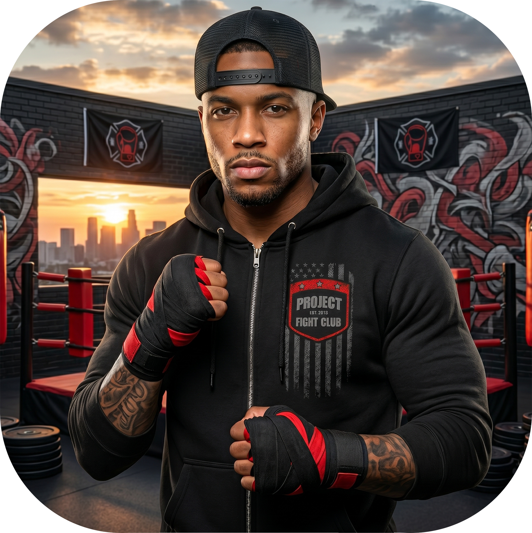 BLACK HEAVYWEIGHT ZIP HOODIE #2 - HONOR FIREFIGHTERS & EMTs