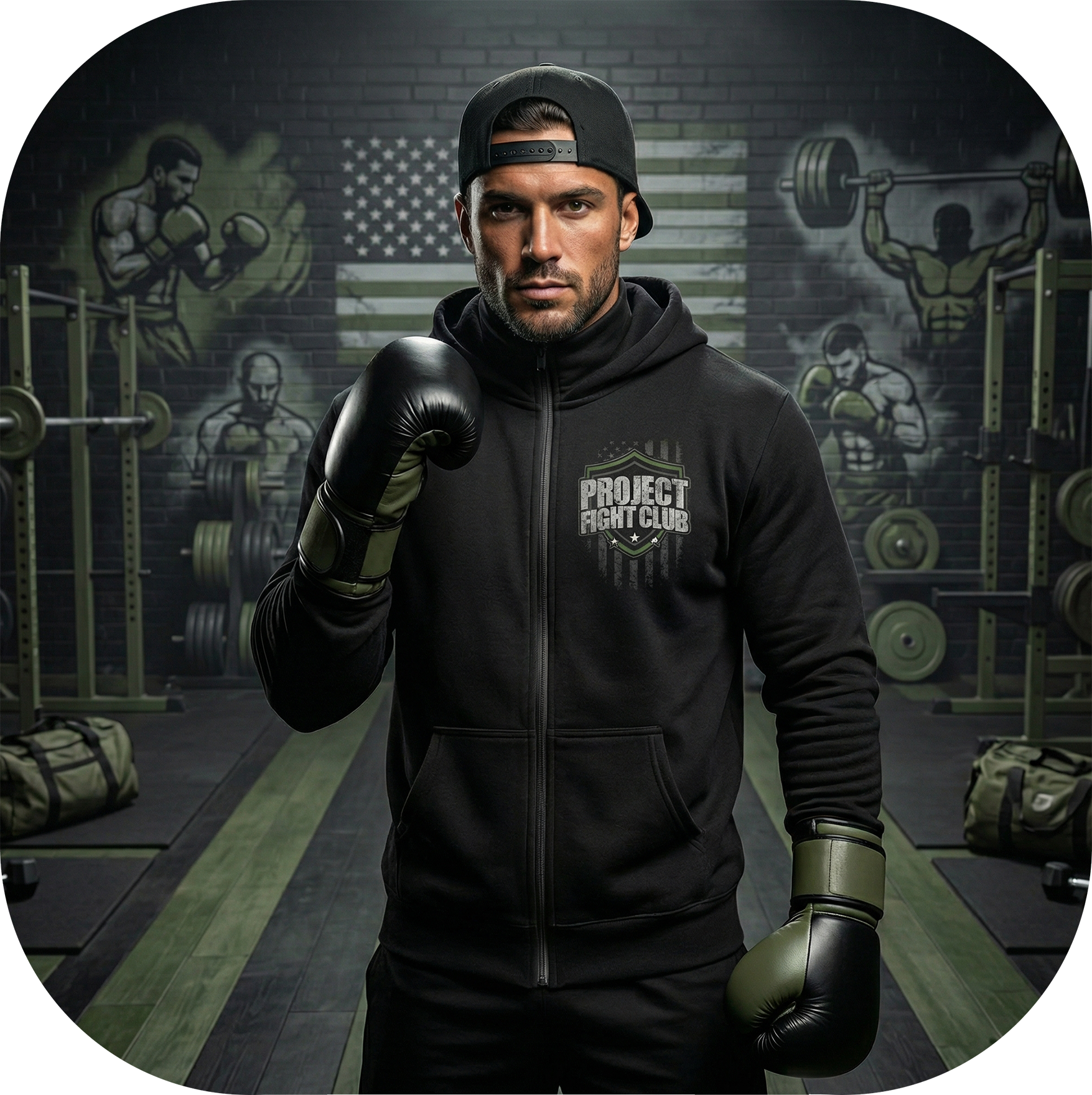 BLACK HEAVYWEIGHT ZIP HOODIE - HONOR SOLDIERS & VETERANS