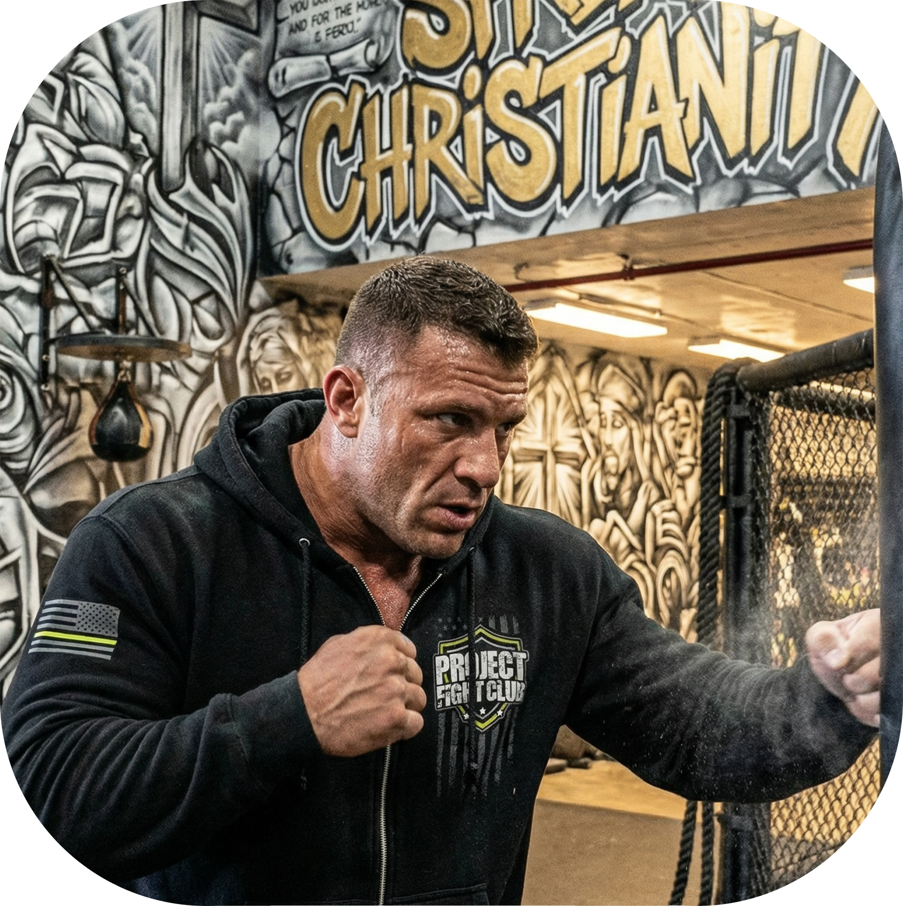 BLACK HEAVYWEIGHT ZIP HOODIE - SPREAD CHRISTIANITY