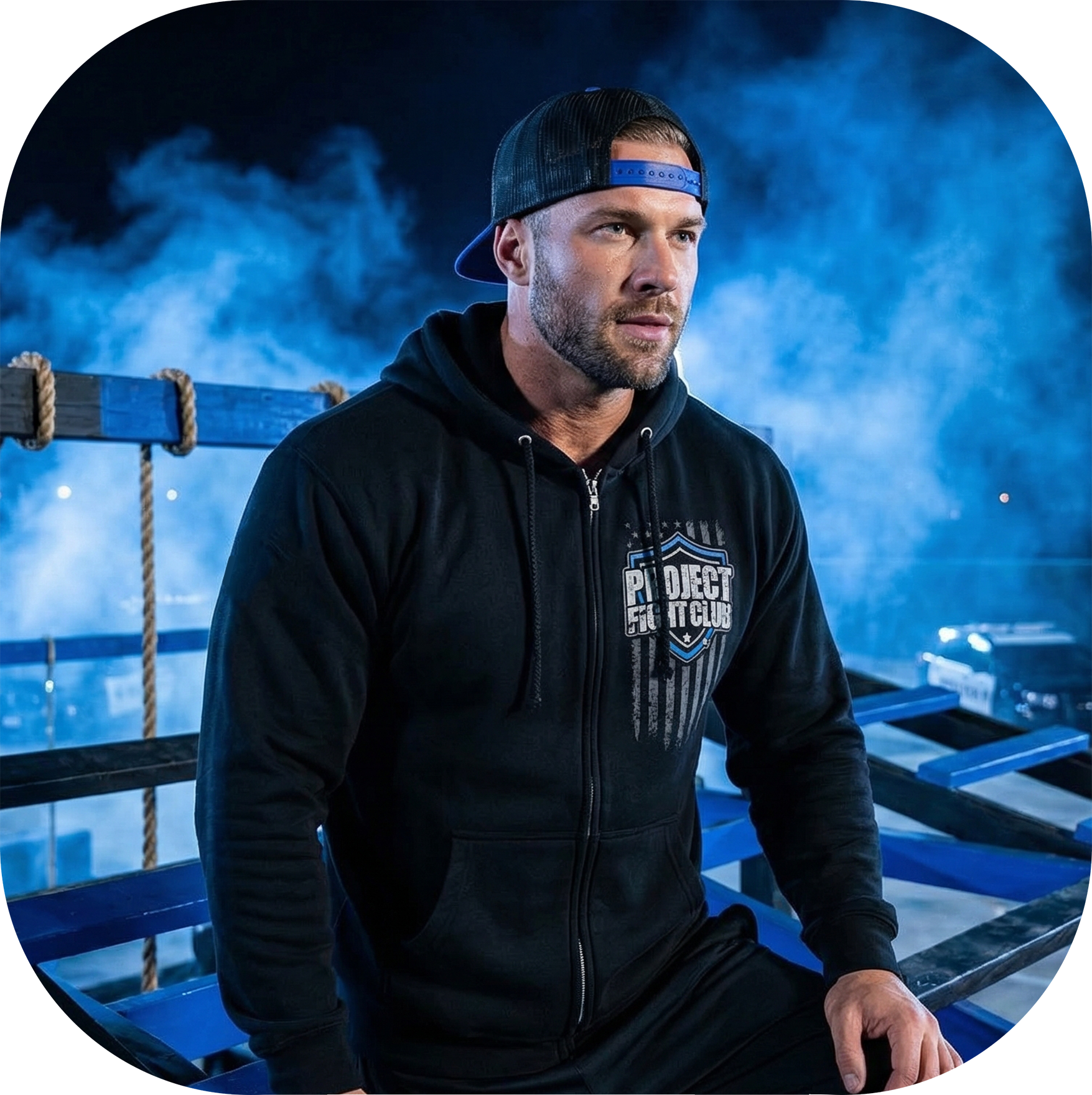 BLACK HEAVYWEIGHT ZIP HOODIE - SUPPORT POLICE