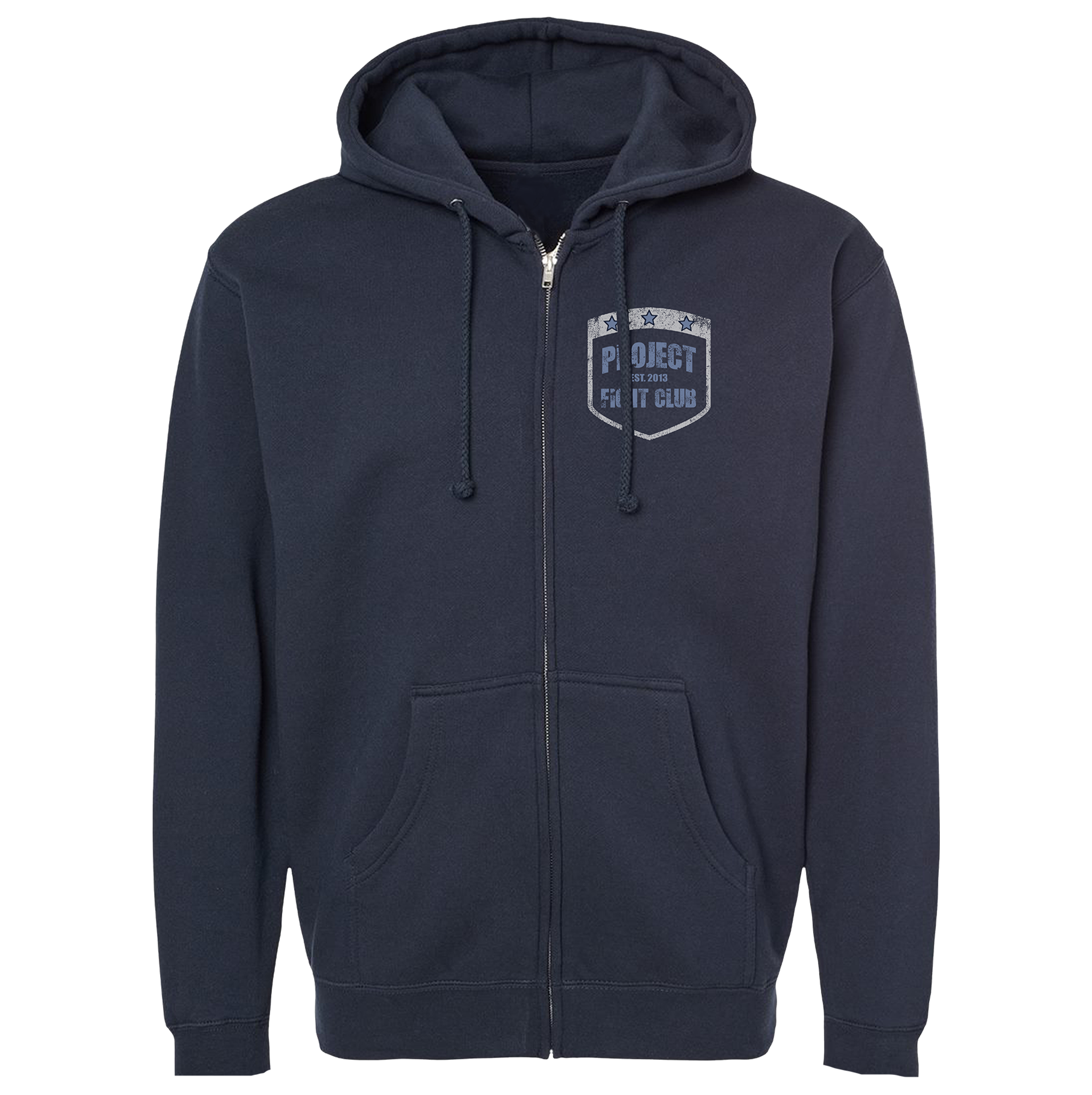 NAVY HEAVYWEIGHT ZIP HOODIE - SUPPORT POLICE