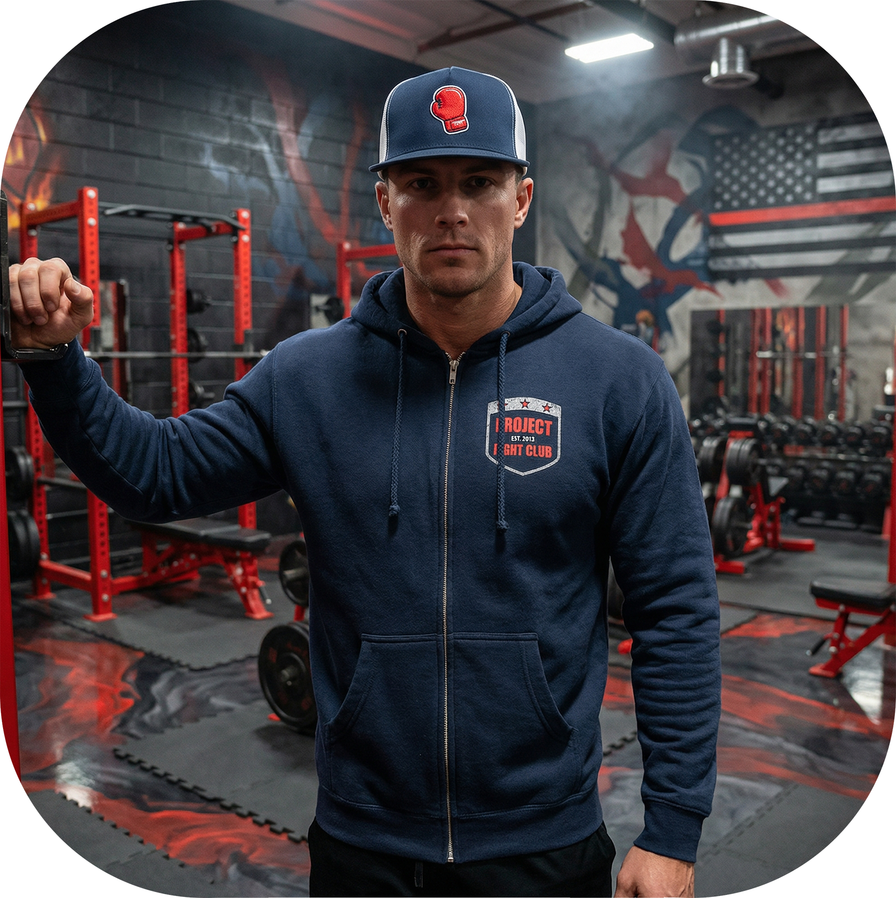 NAVY HEAVYWEIGHT ZIP HOODIE - HONOR FIREFIGHTERS & EMTs