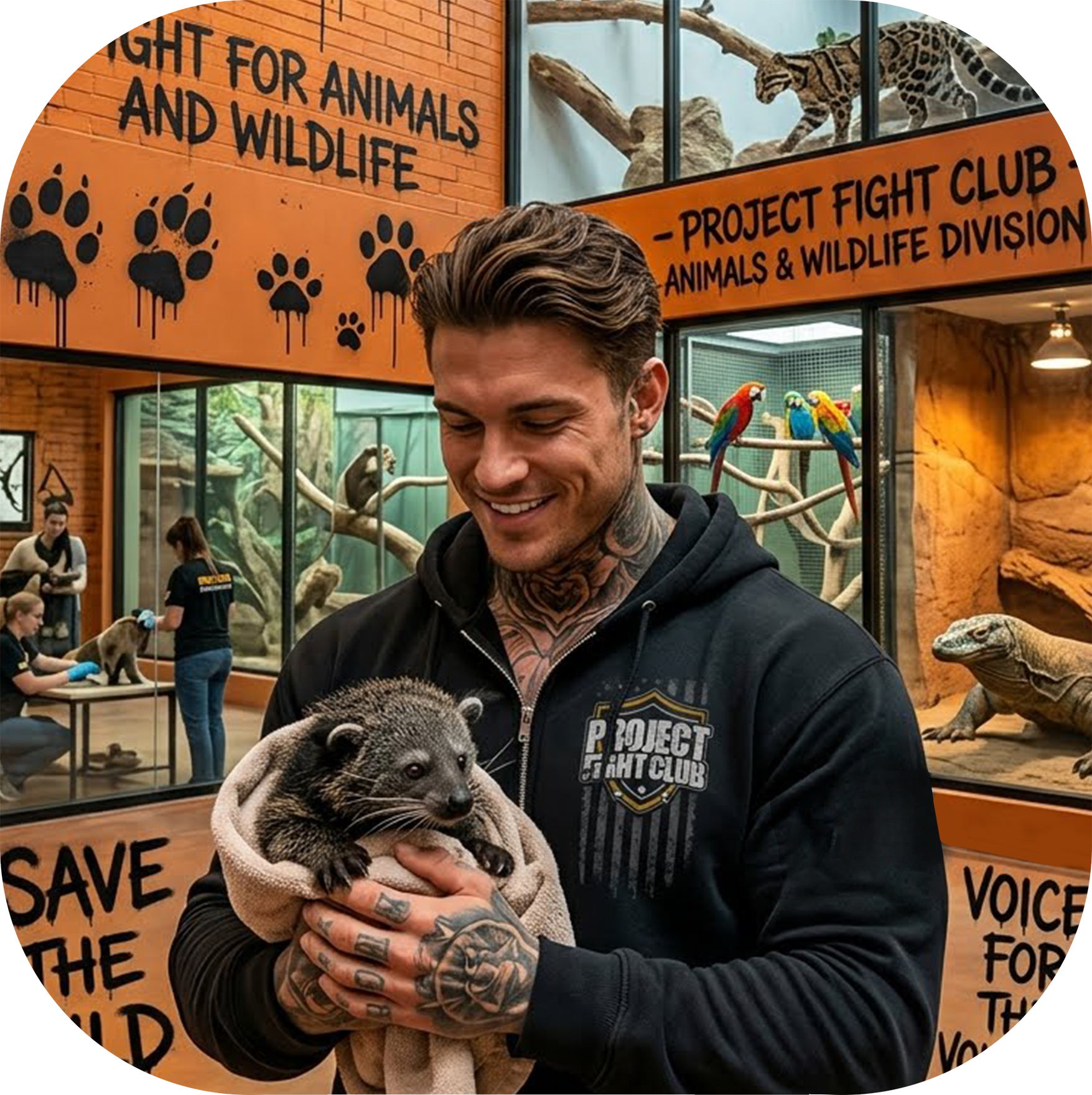 BLACK HEAVYWEIGHT ZIP HOODIE - PROTECT ANIMALS & WILDLIFE
