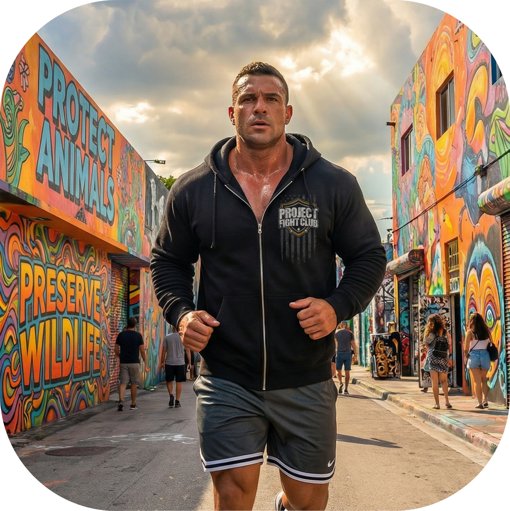 BLACK HEAVYWEIGHT ZIP HOODIE - PROTECT ANIMALS & WILDLIFE