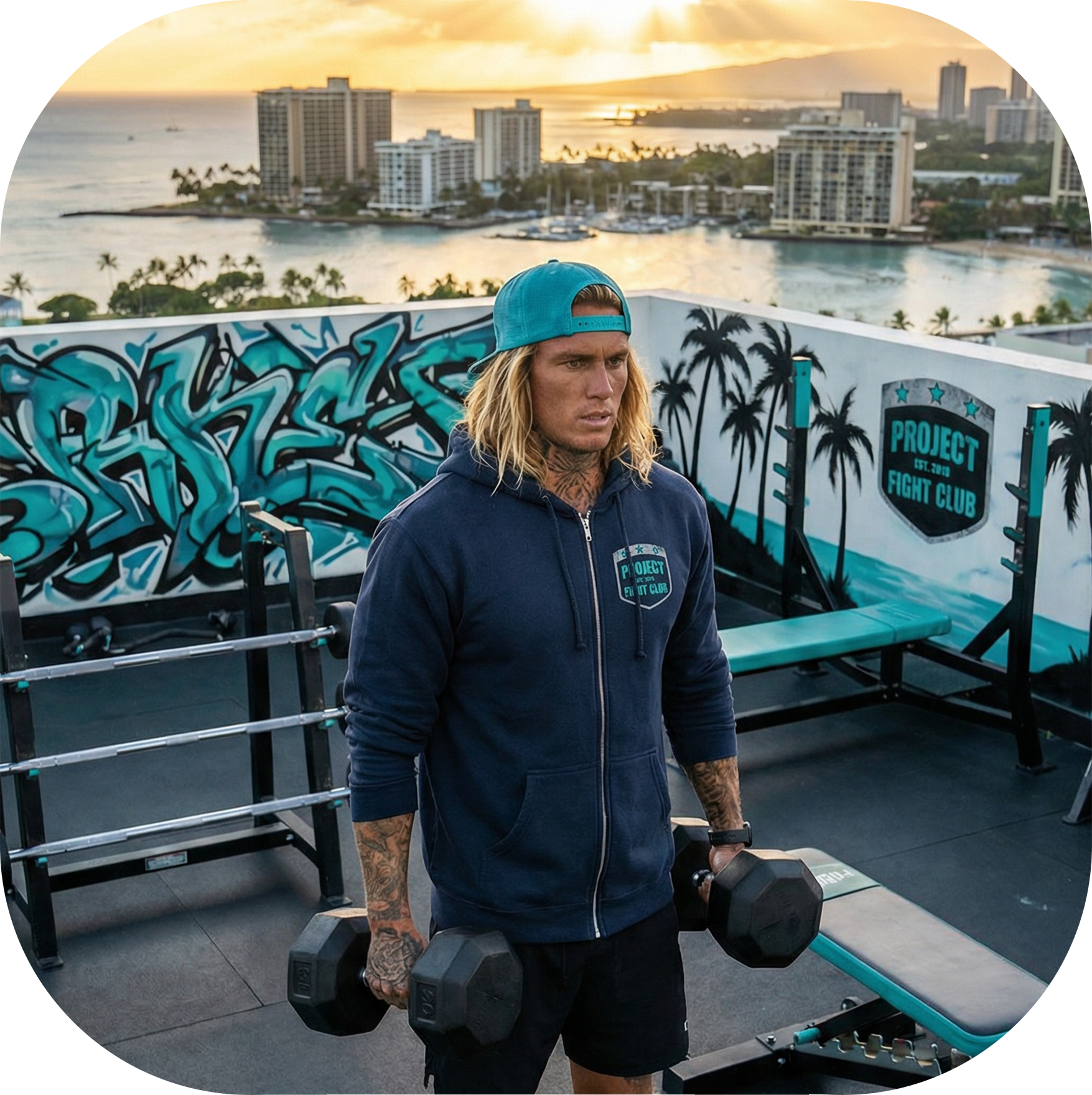 NAVY HEAVYWEIGHT ZIP HOODIE - FIGHT ADDICTION