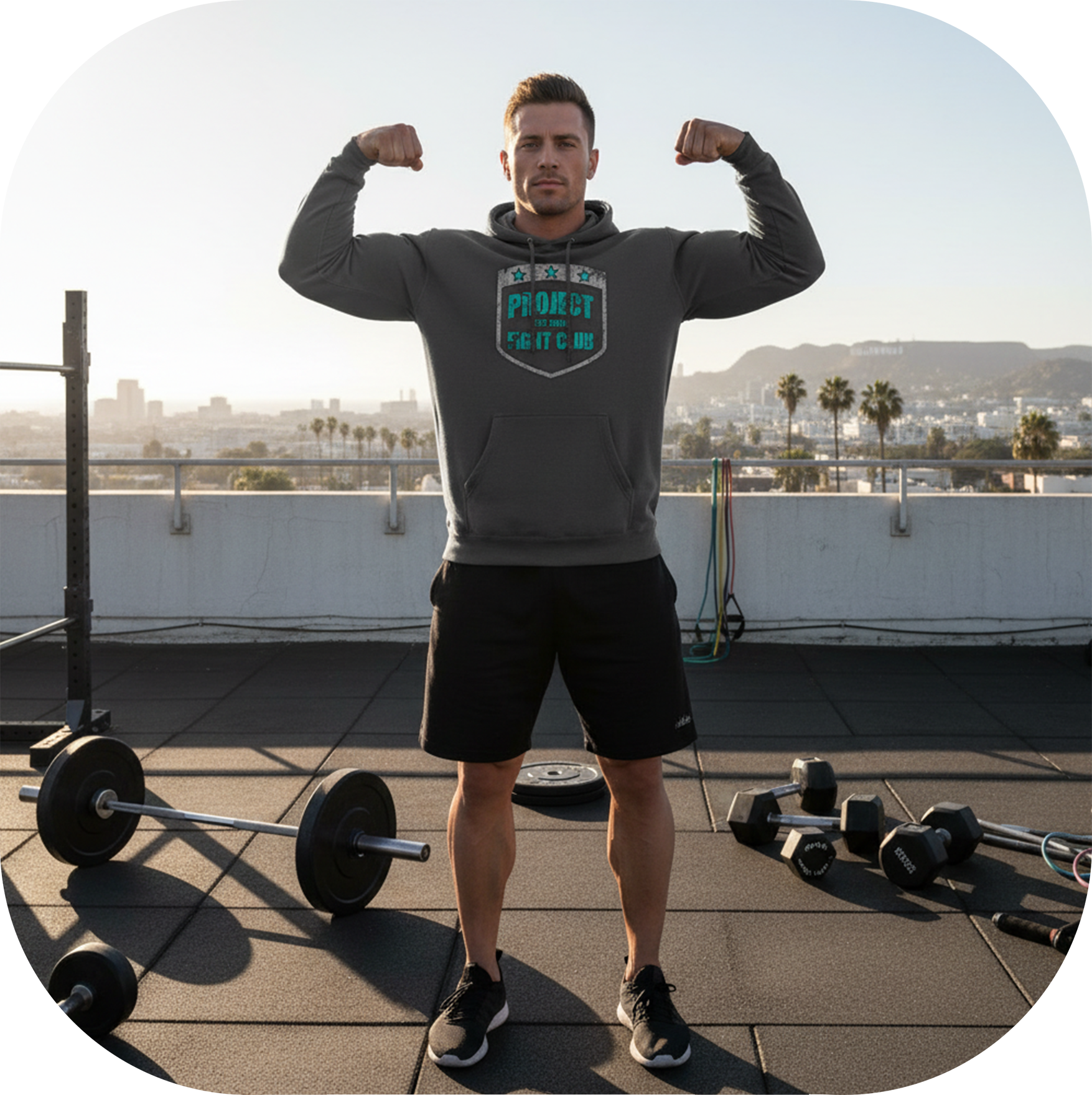 CHARCOAL HEAVYWEIGHT HOODIE #2 - FIGHT ADDICTION