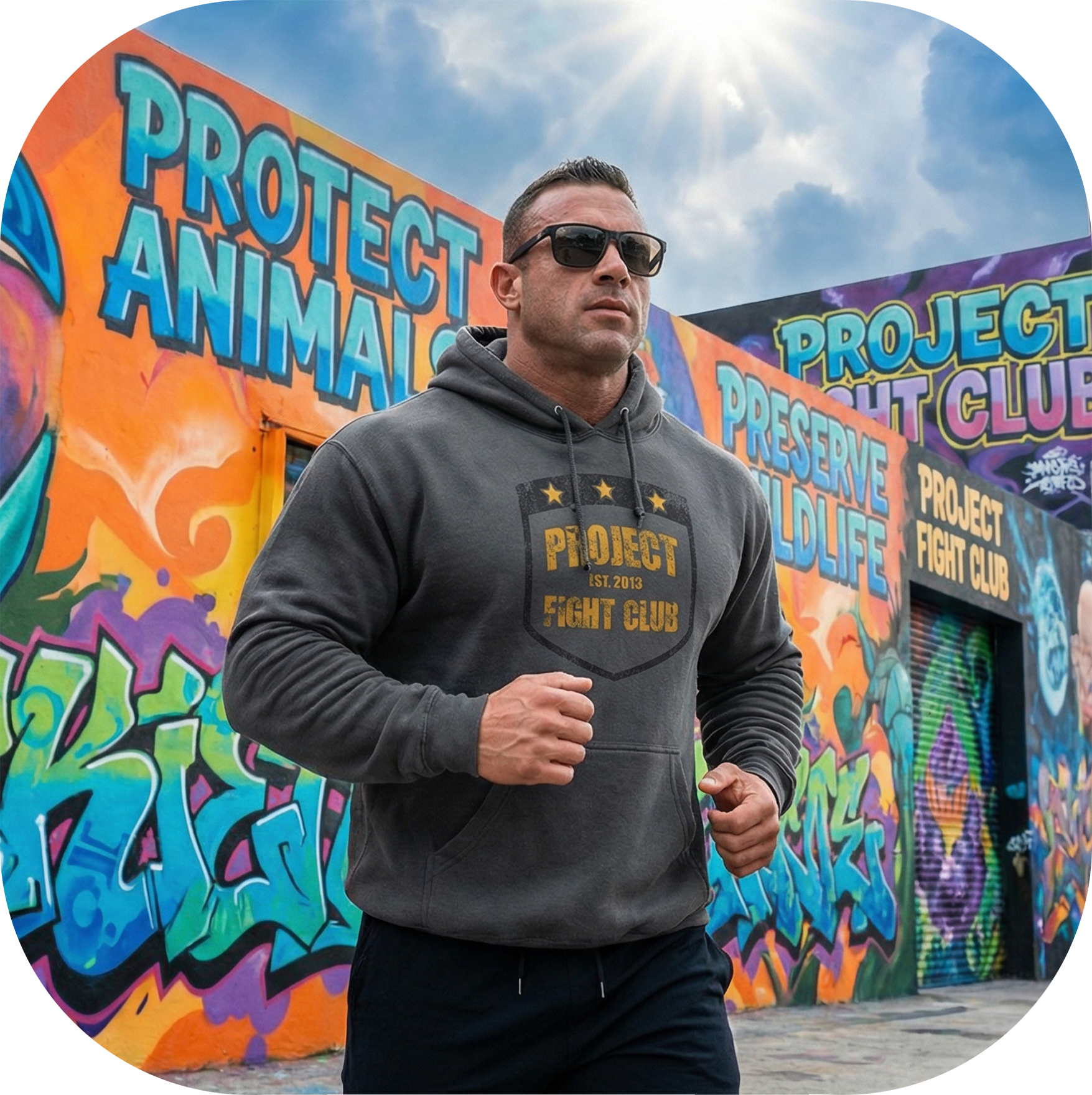 CHARCOAL HEAVYWEIGHT HOODIE - PROTECT ANIMALS & WILDLIFE