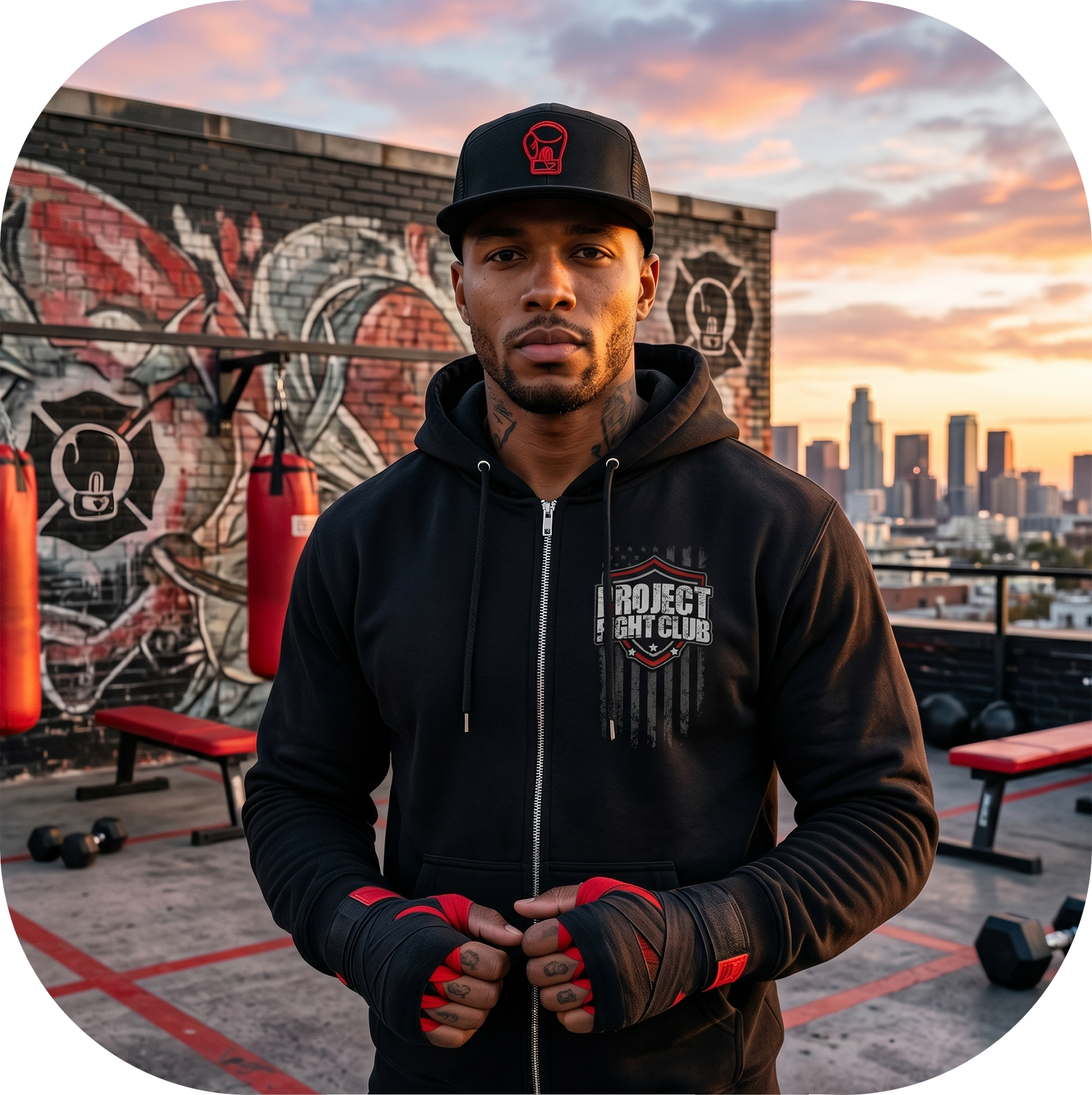 BLACK HEAVYWEIGHT ZIP HOODIE - HONOR FIREFIGHTERS & EMTs