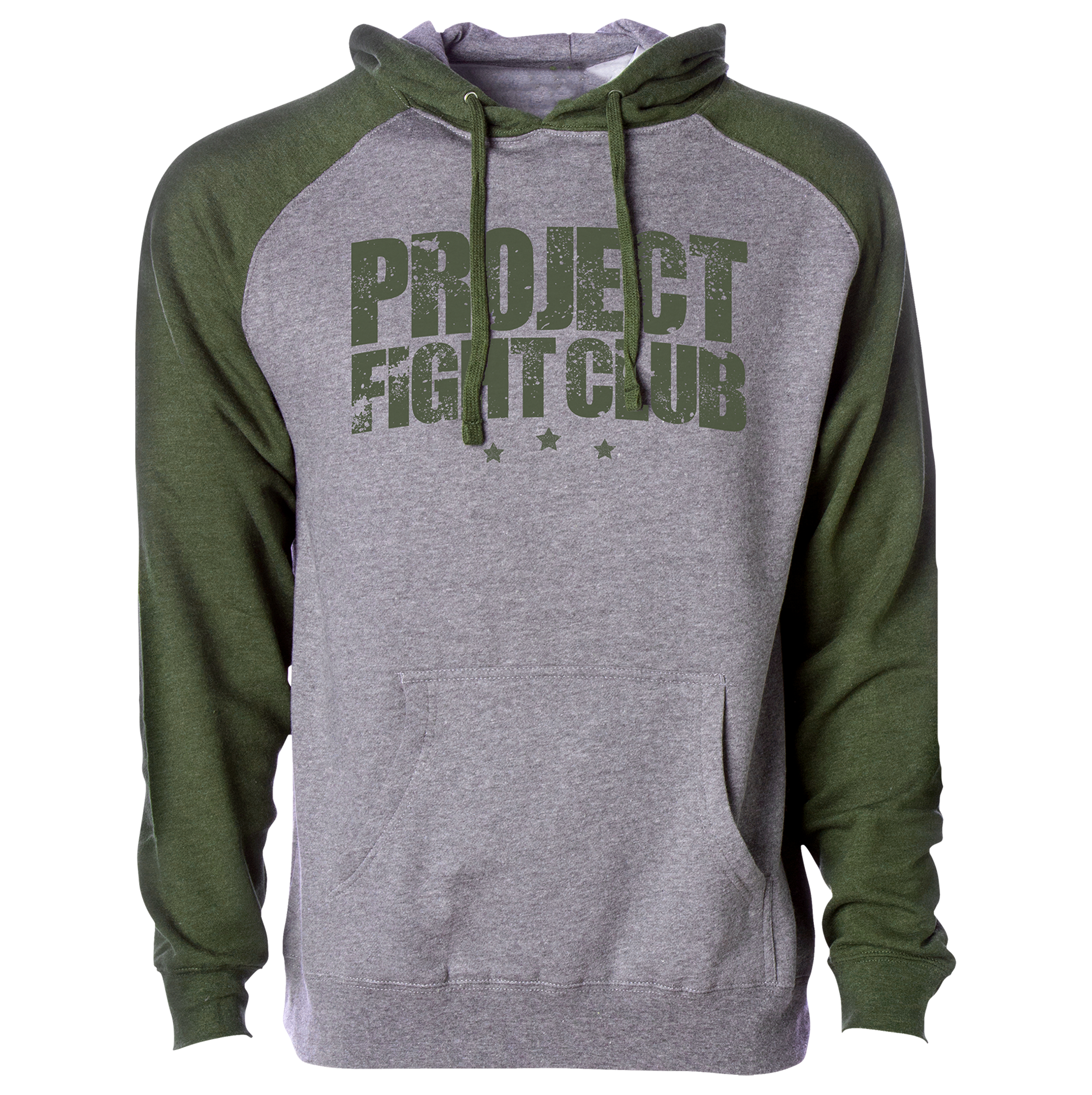 GREY & ARMY GREEN RAGLAN HOODIE - HONOR SOLDIERS & VETERANS