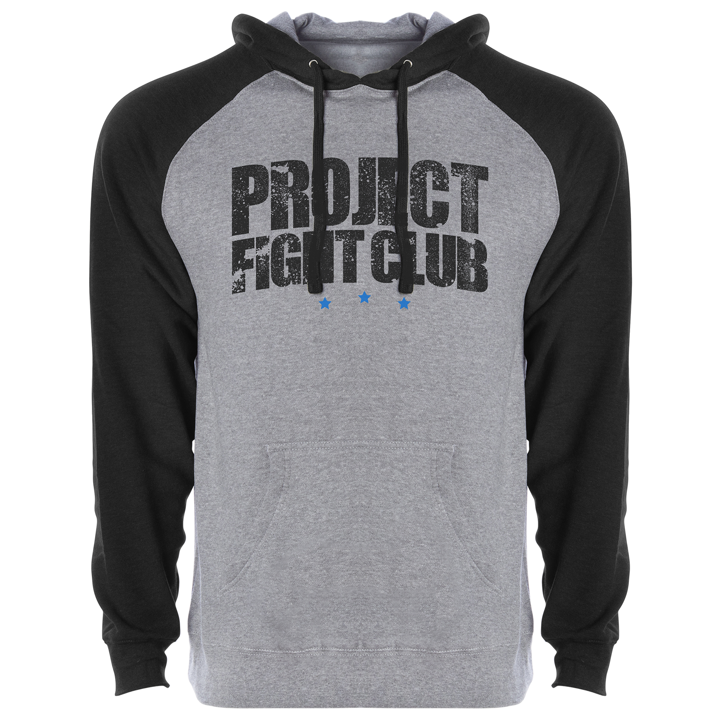 GREY & BLACK MIDWEIGHT RAGLAN HOODIE - SUPPORT POLICE