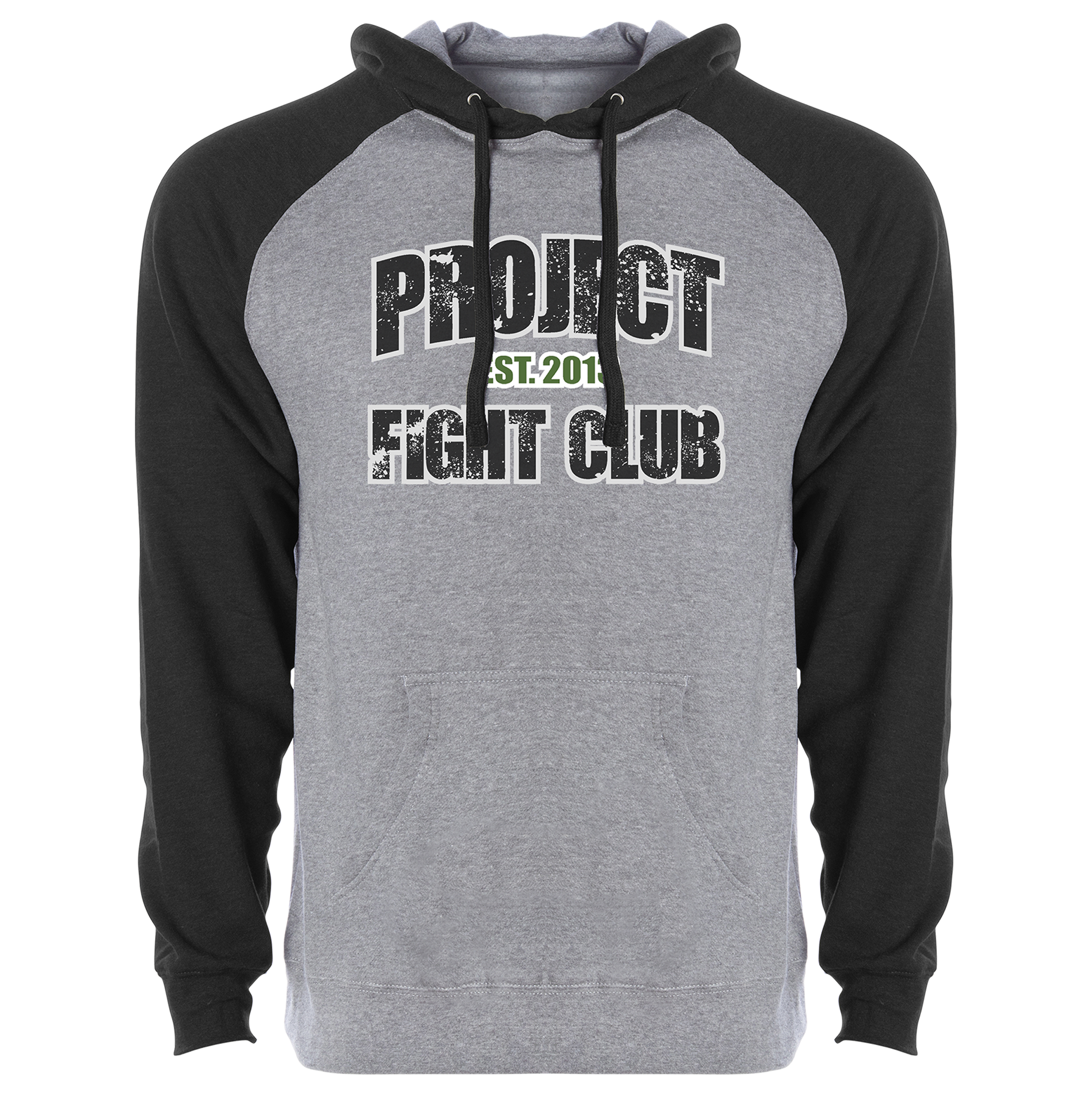 GREY & BLACK RAGLAN HOODIE - HONOR SOLDIERS & VETERANS